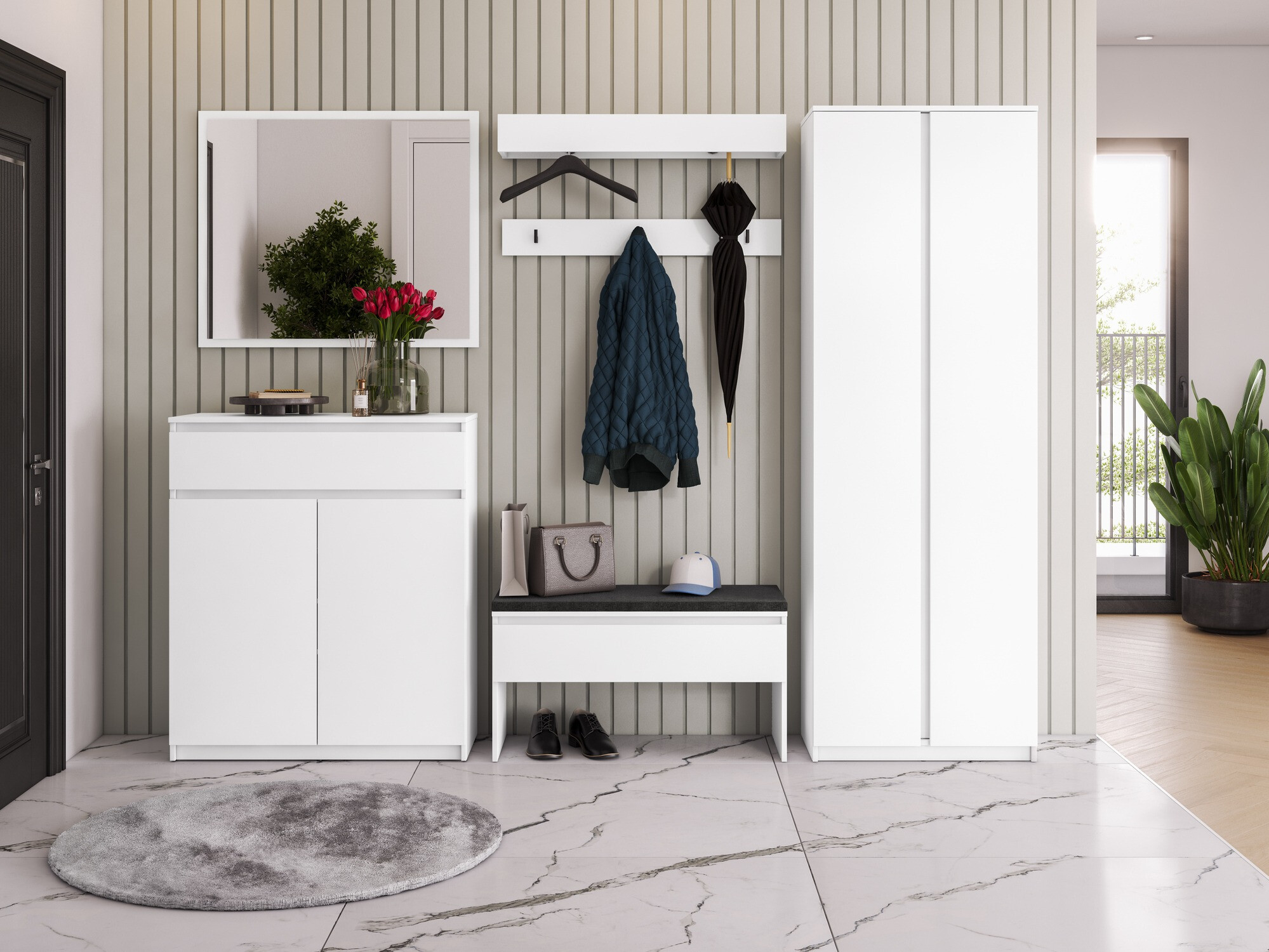 Coat rack Lorcama 103 (White)