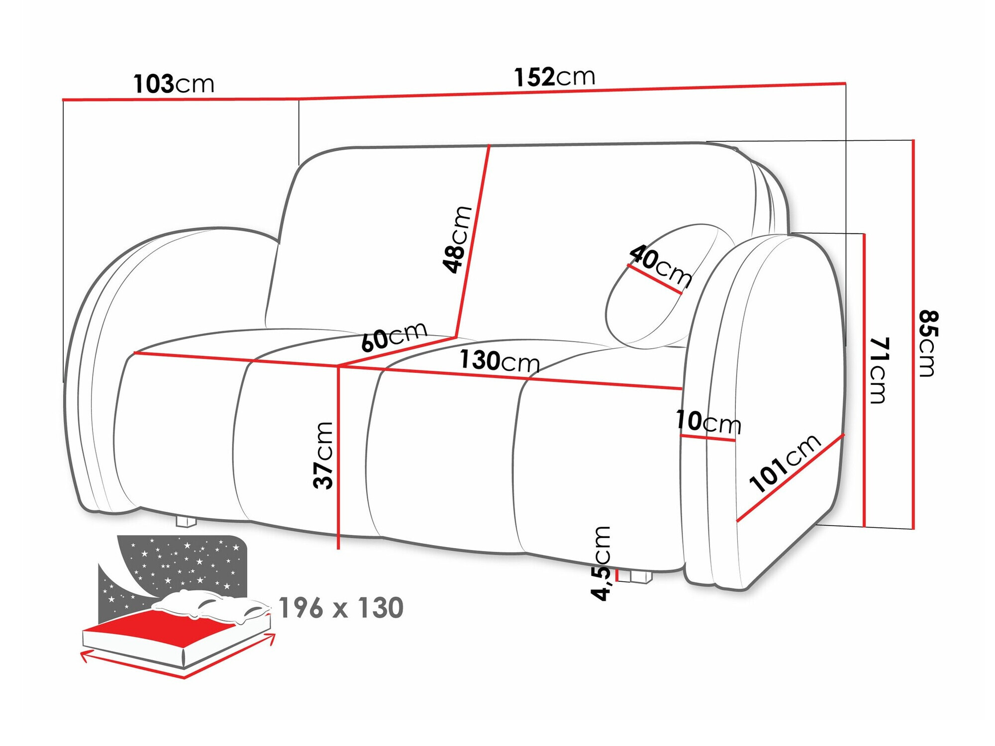 Καναπές-κρεβάτι Citral III (Velo 623)