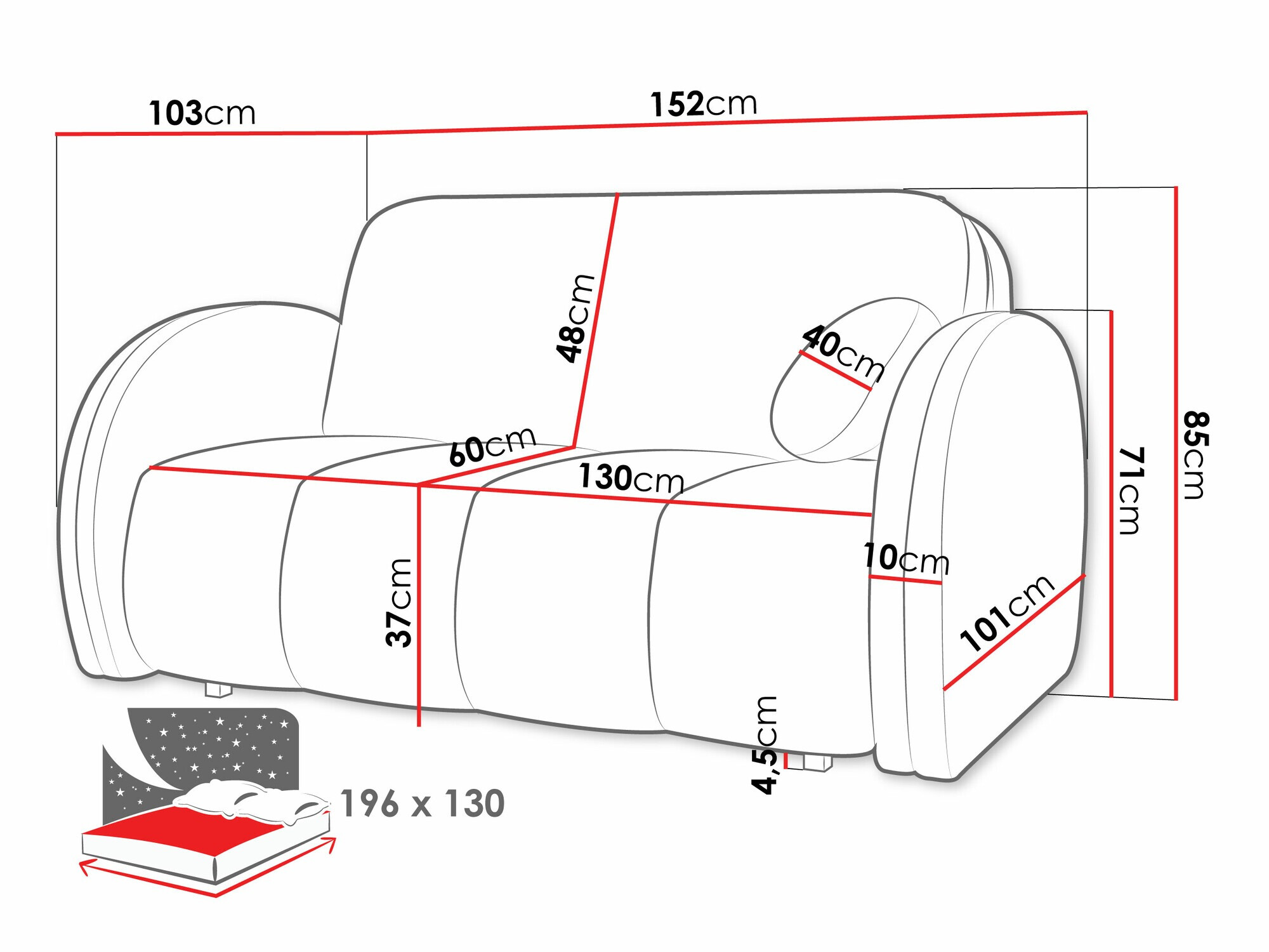 Καναπές-κρεβάτι Citral III (Velo 633)