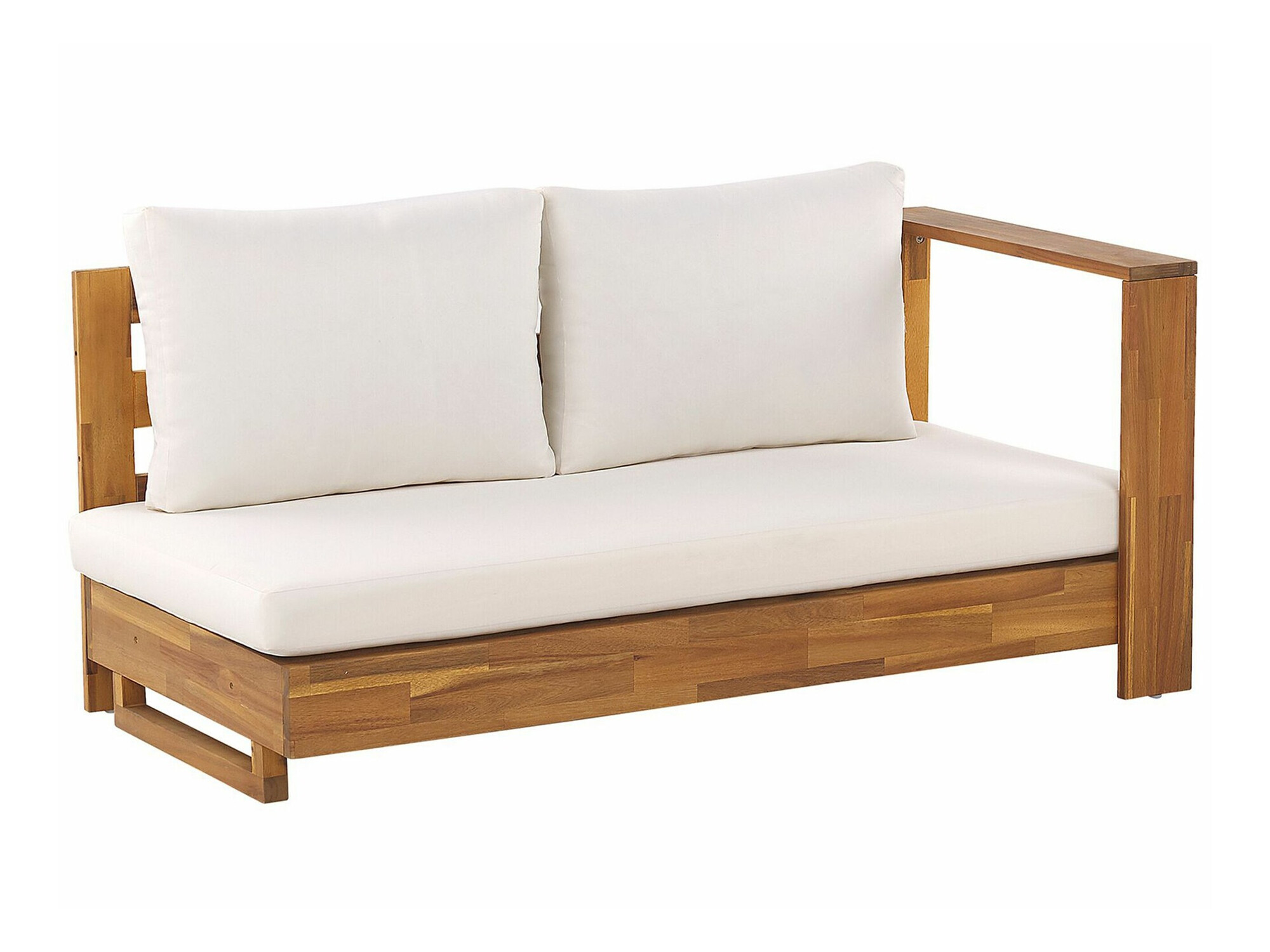 Outdoor sofa Berwyn 2548 (White + Light wood)
