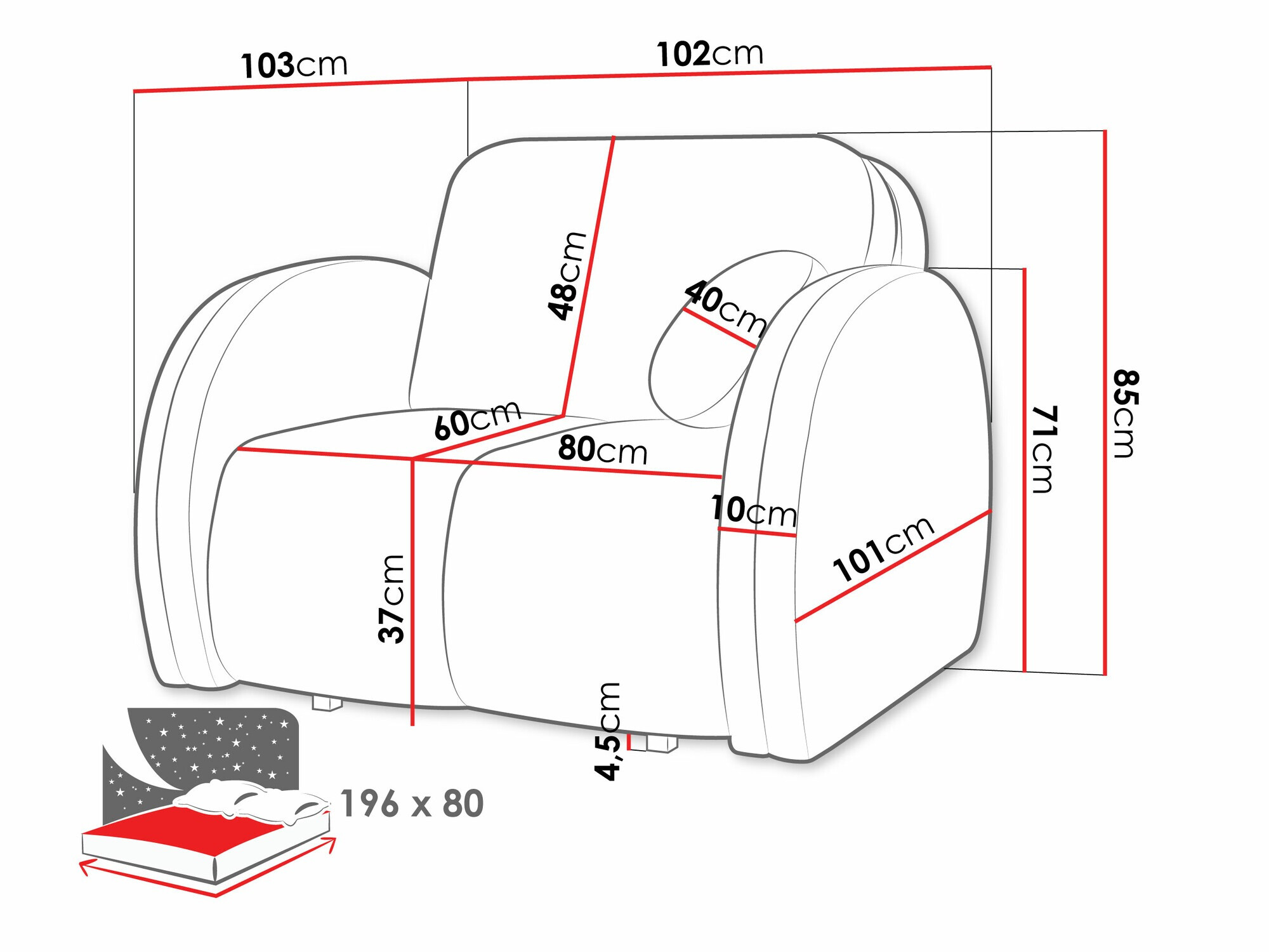 Πολυθρόνα Columbus 244 (Velo 623)
