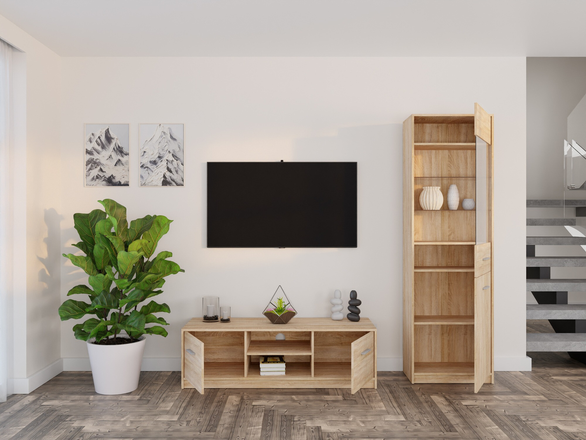 Σετ επίπλων σαλονιού Novsore 161 (Sonoma οξιά)