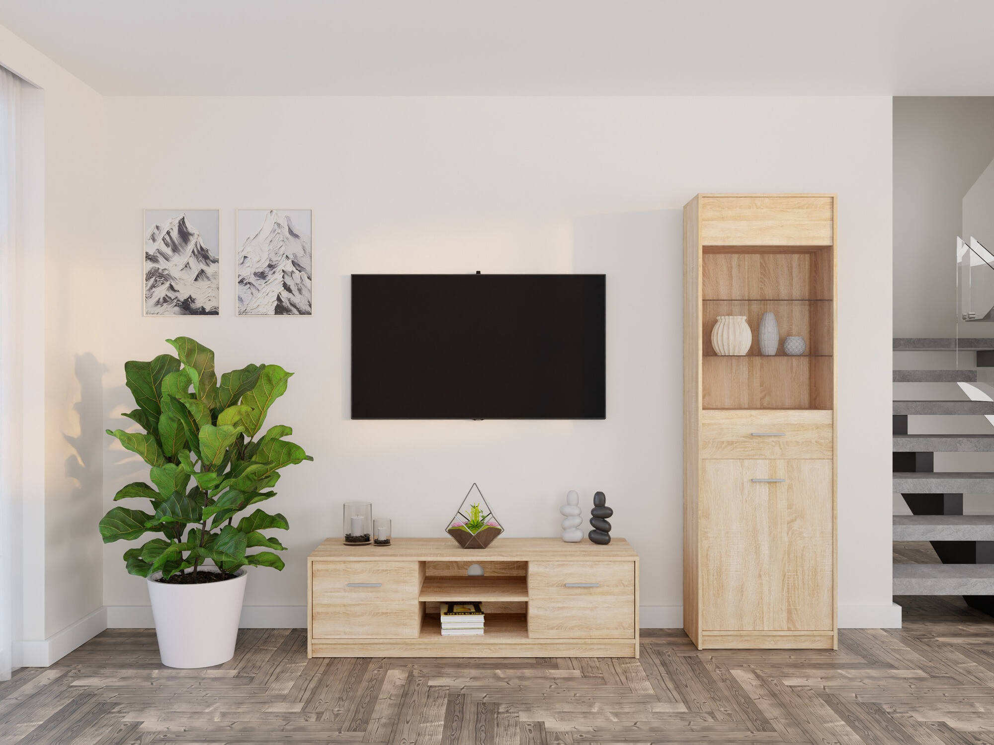 Σετ επίπλων σαλονιού Novsore 161 (Sonoma οξιά)