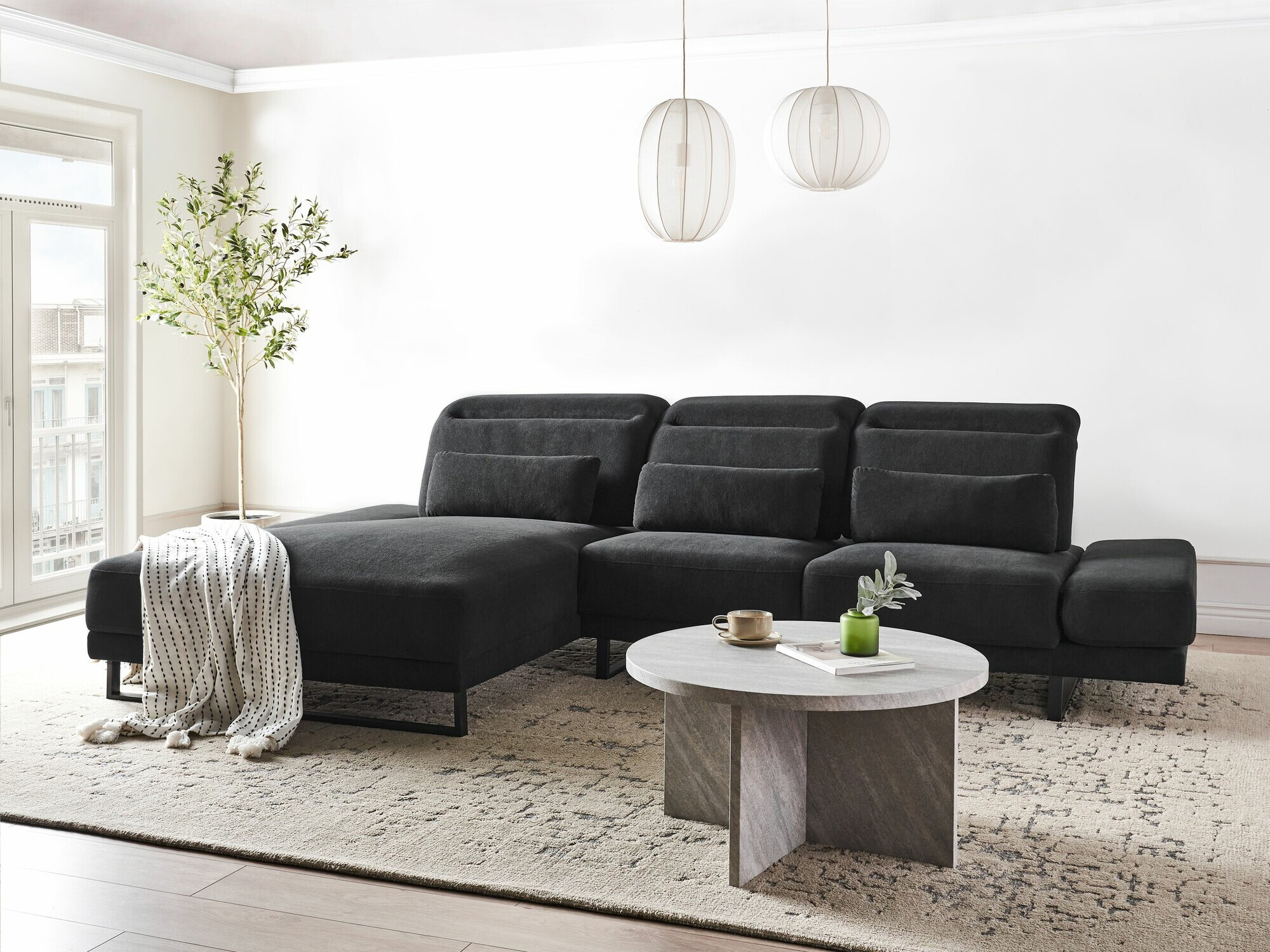 Corner sofa Berwyn 2552 (Black)