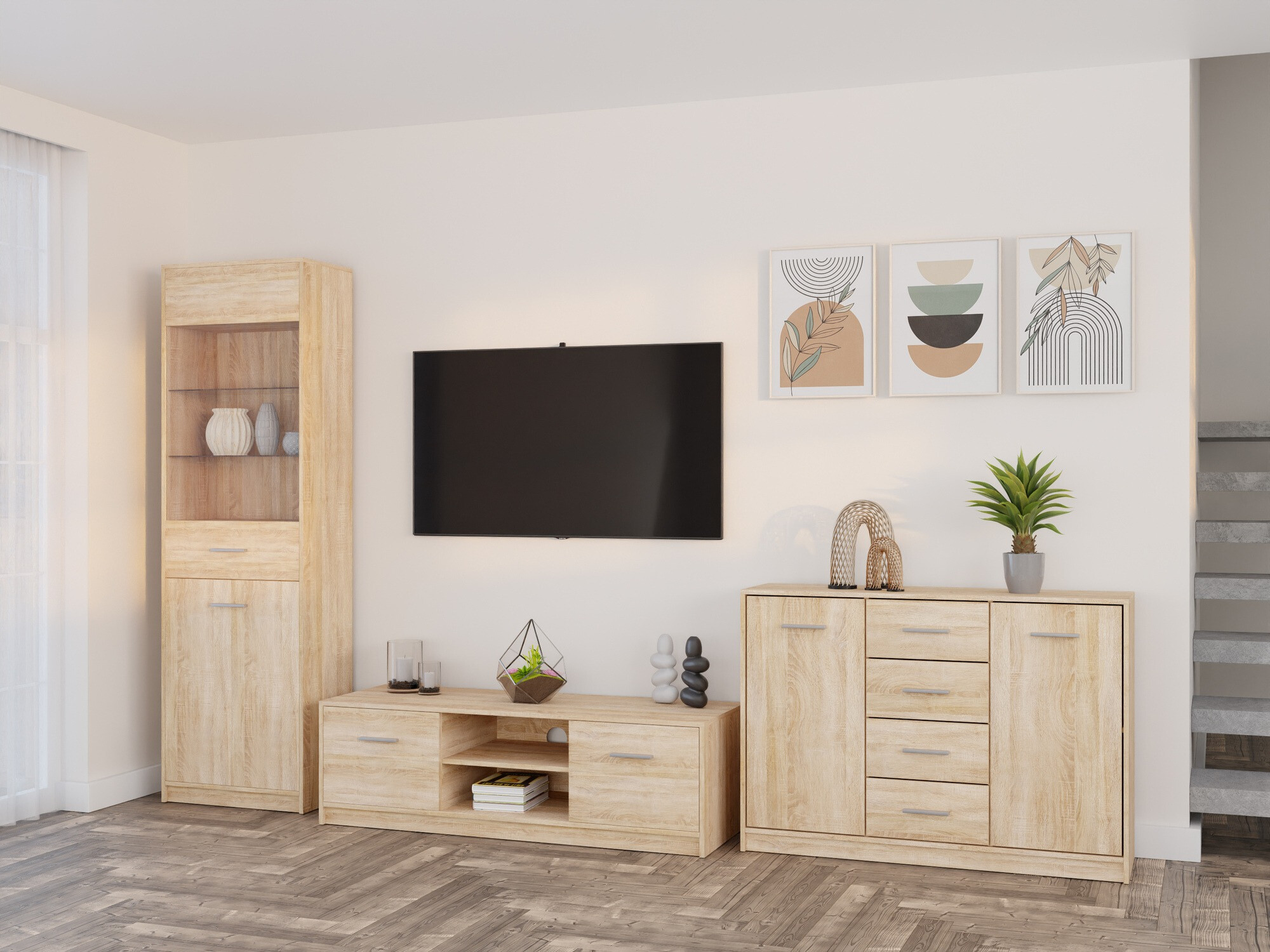 Σετ επίπλων σαλονιού Novsore 162 (Sonoma οξιά)