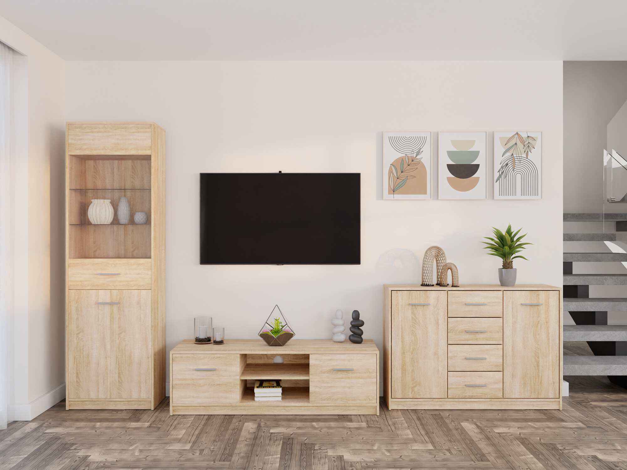 Σετ επίπλων σαλονιού Novsore 162 (Sonoma οξιά)