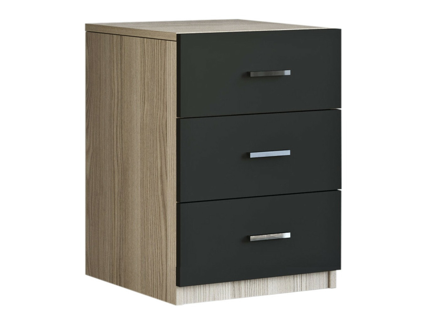 Under-desk pedestal Kailua 2427 (Black + Oak)