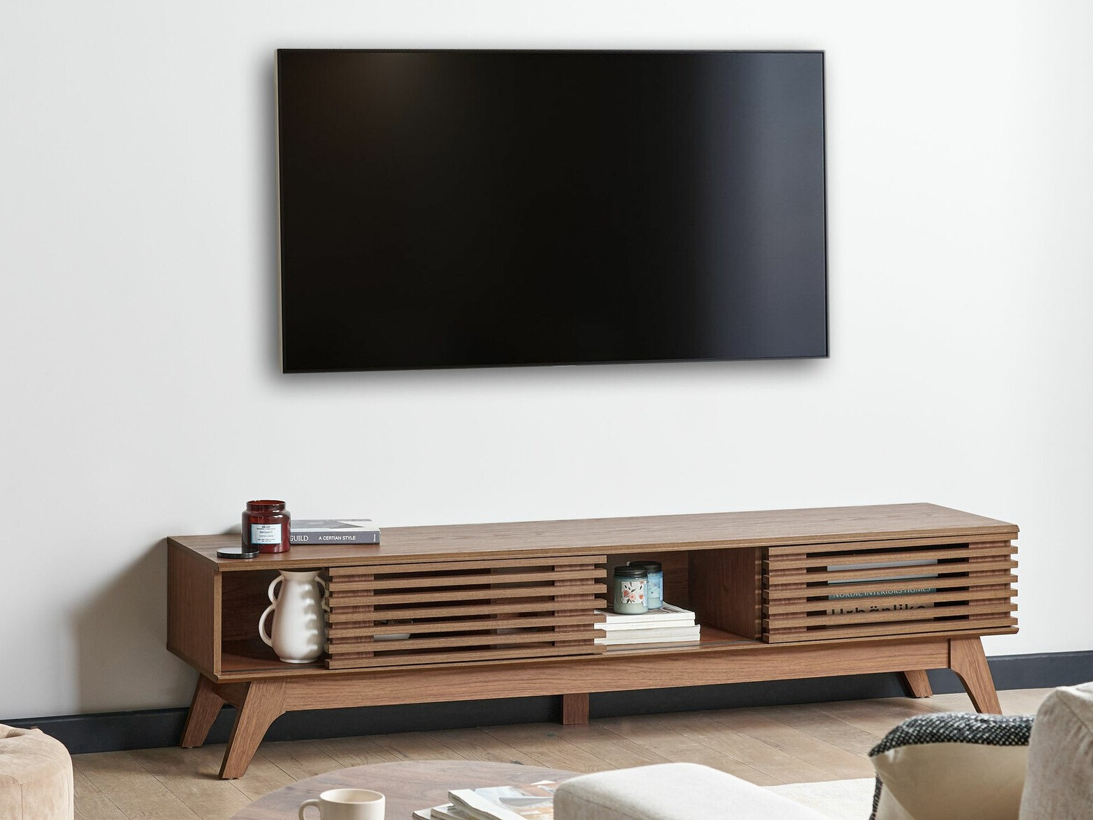 Έπιπλο τηλεόρασης Berwyn 2554 (Σκούρο καφέ)