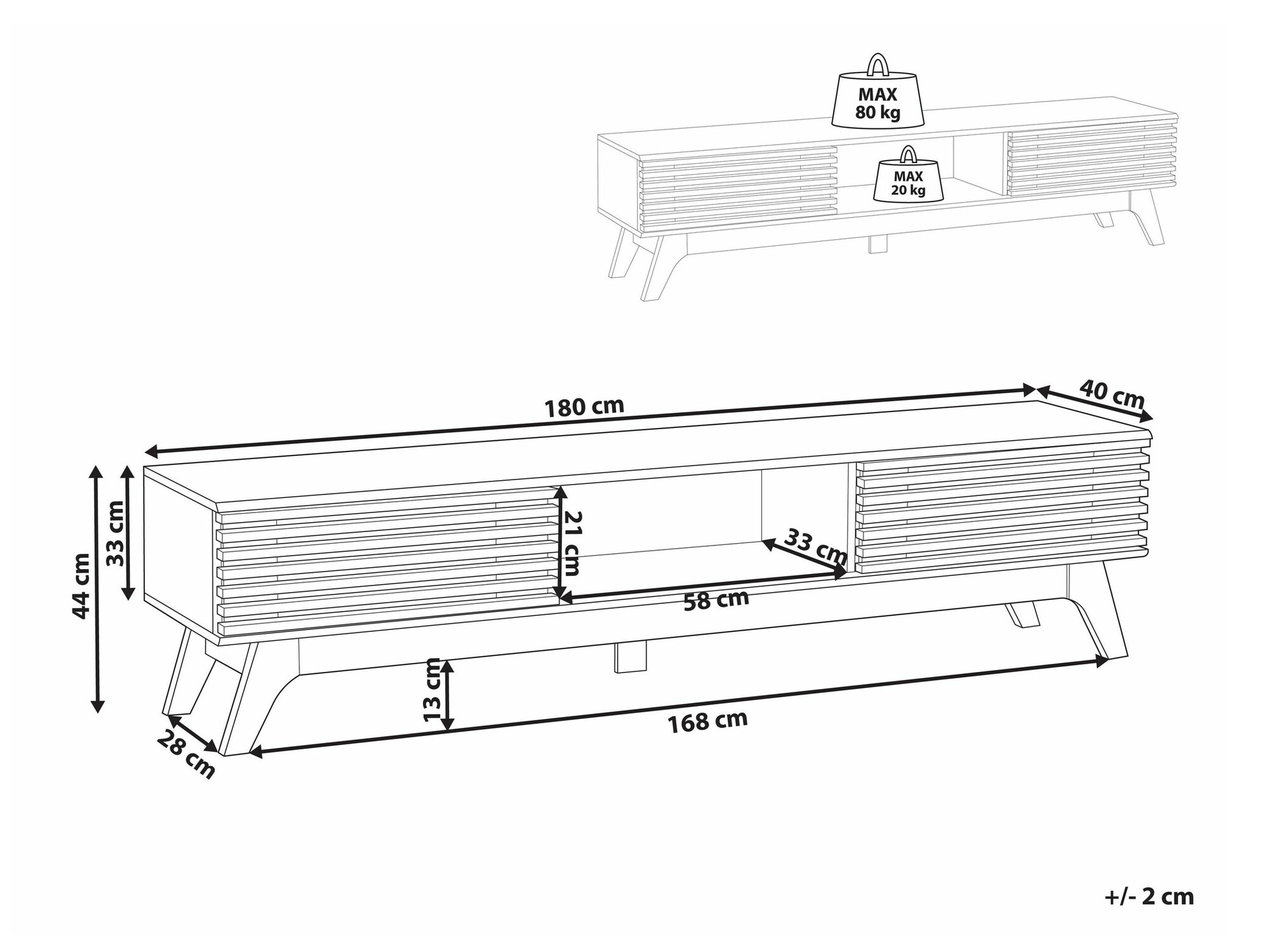 Έπιπλο τηλεόρασης Berwyn 2554 (Σκούρο καφέ)