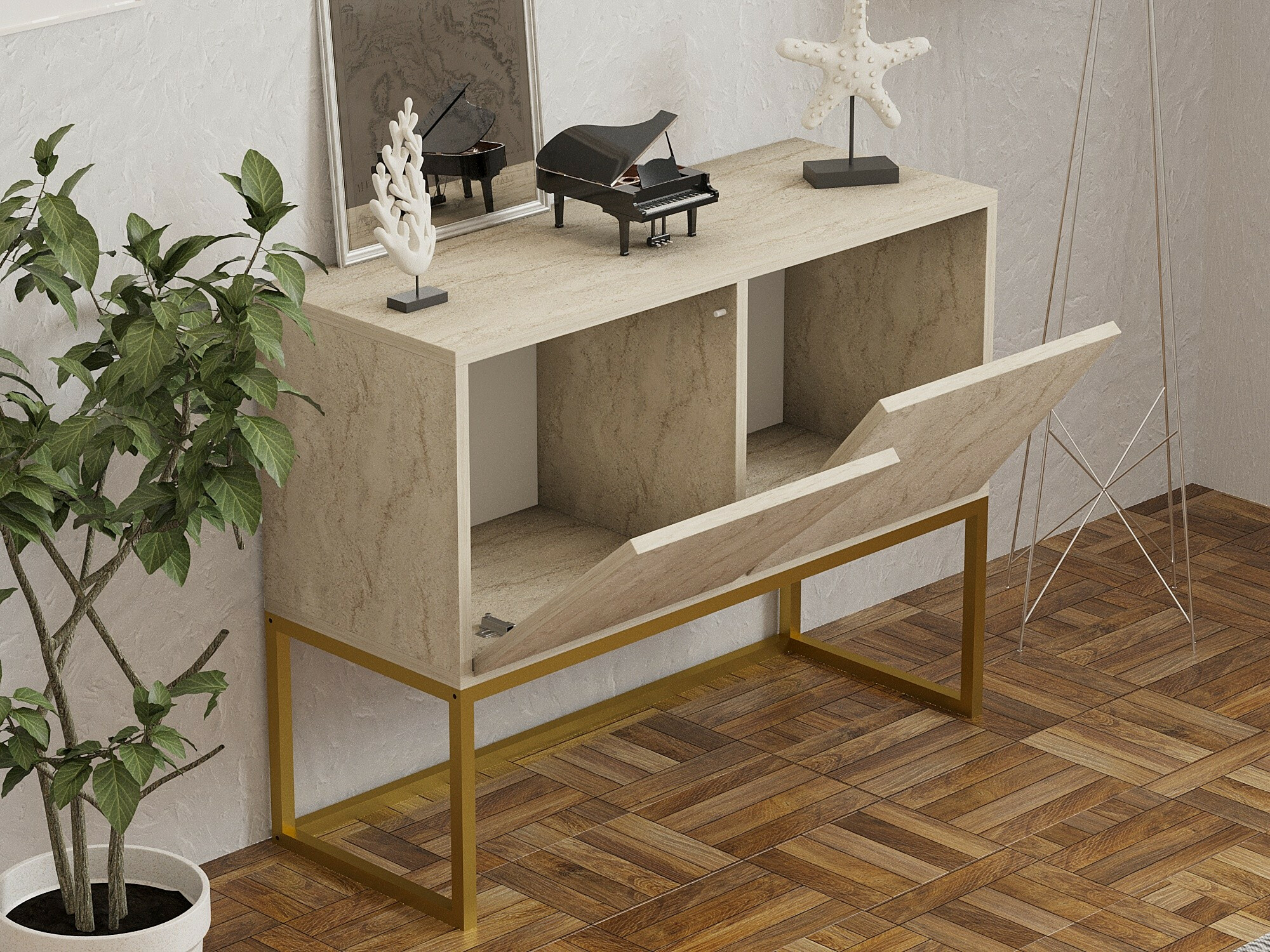 Sideboard Kailua 2440 (Light travertine)