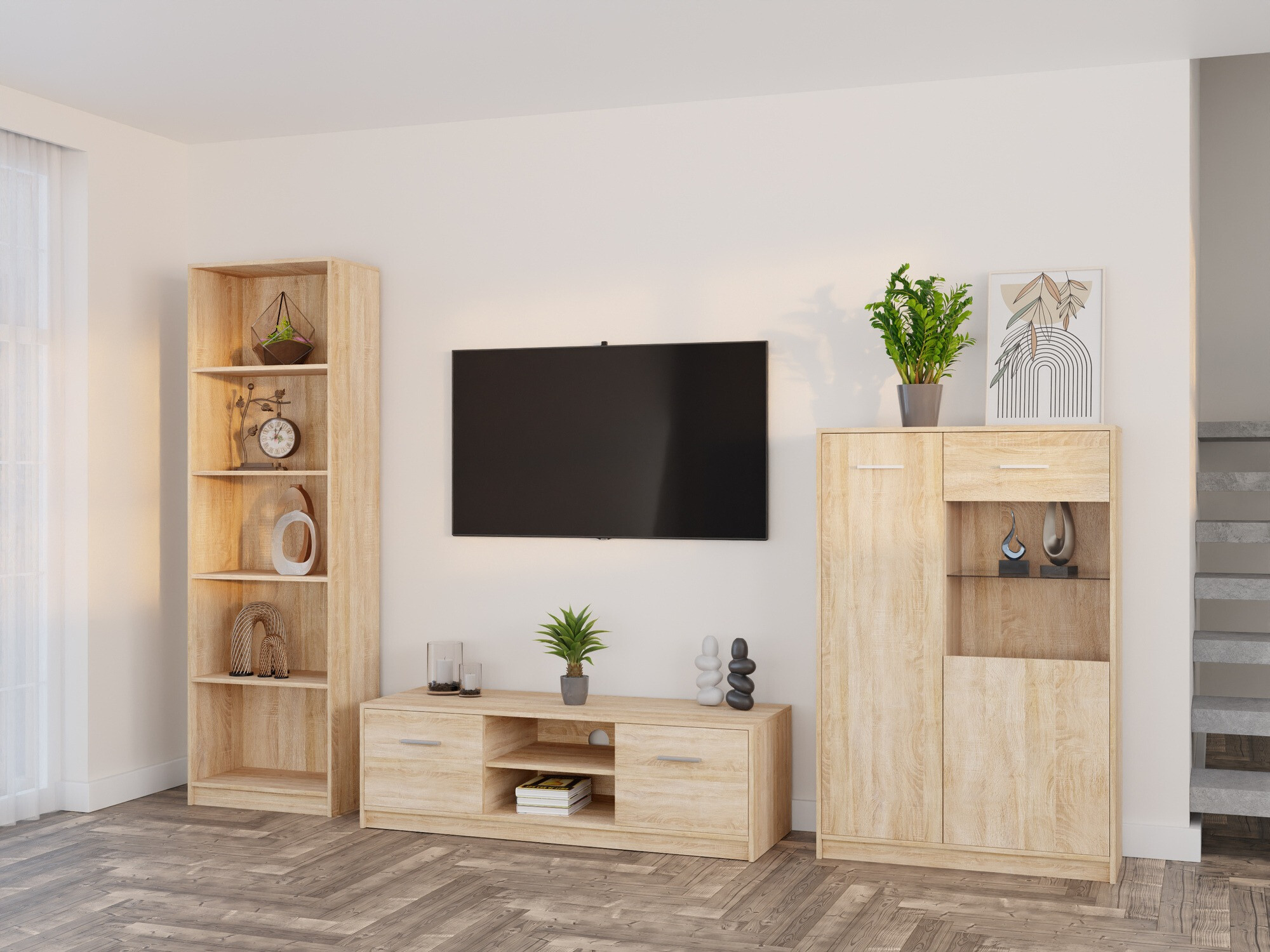 Σετ επίπλων σαλονιού Novsore 164 (Sonoma οξιά)