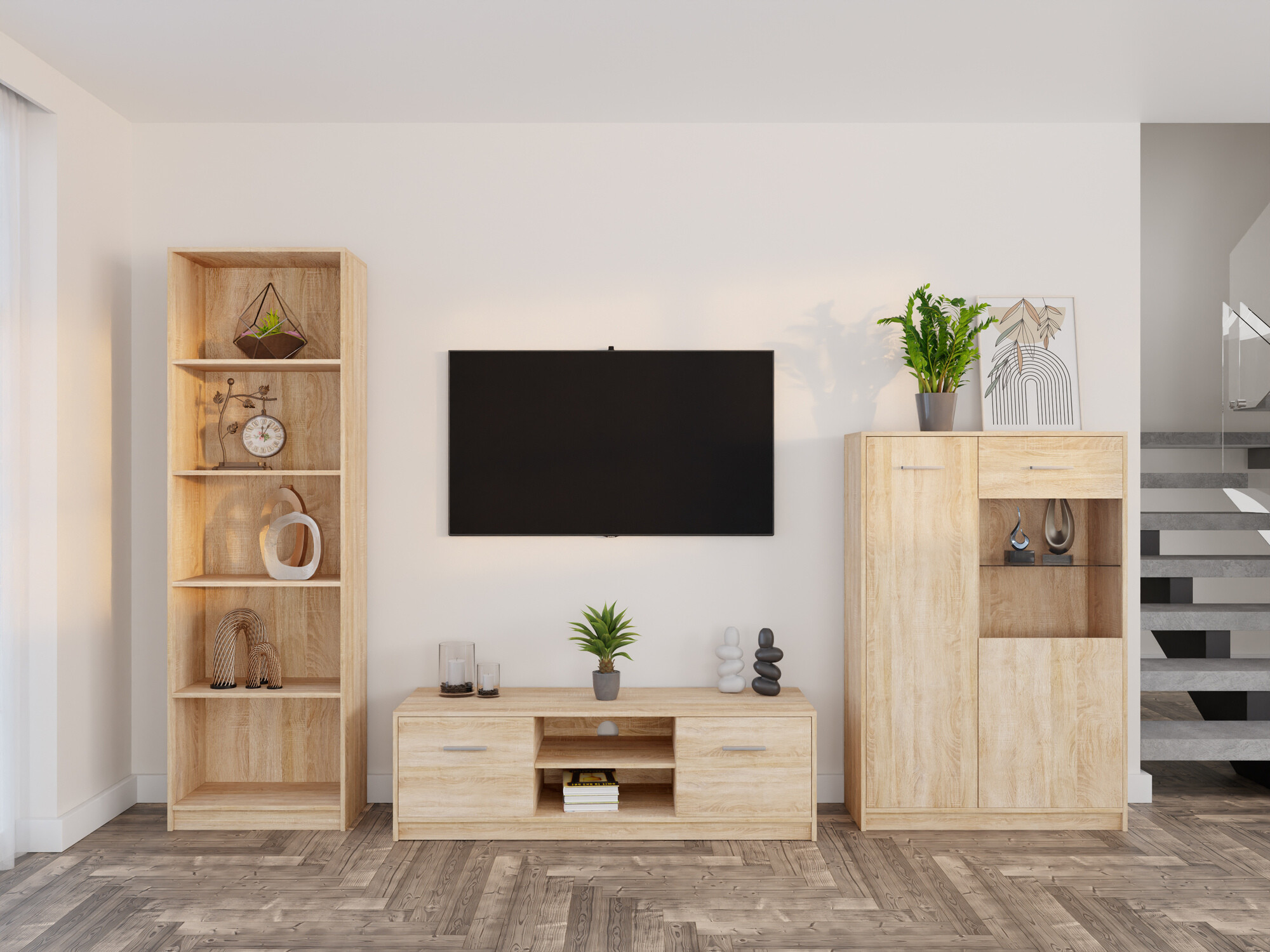 Σετ επίπλων σαλονιού Novsore 164 (Sonoma οξιά)