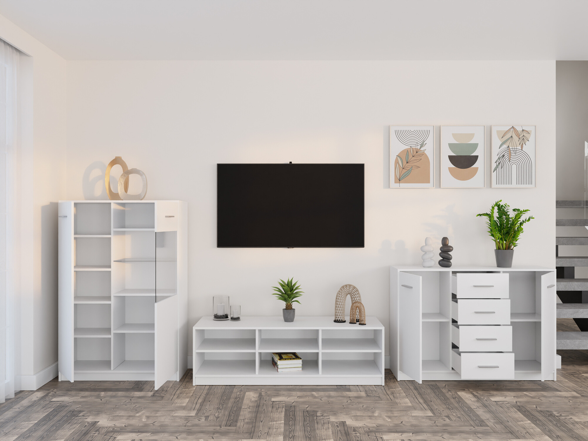 Σετ επίπλων σαλονιού Novsore 165 (Άσπρο)