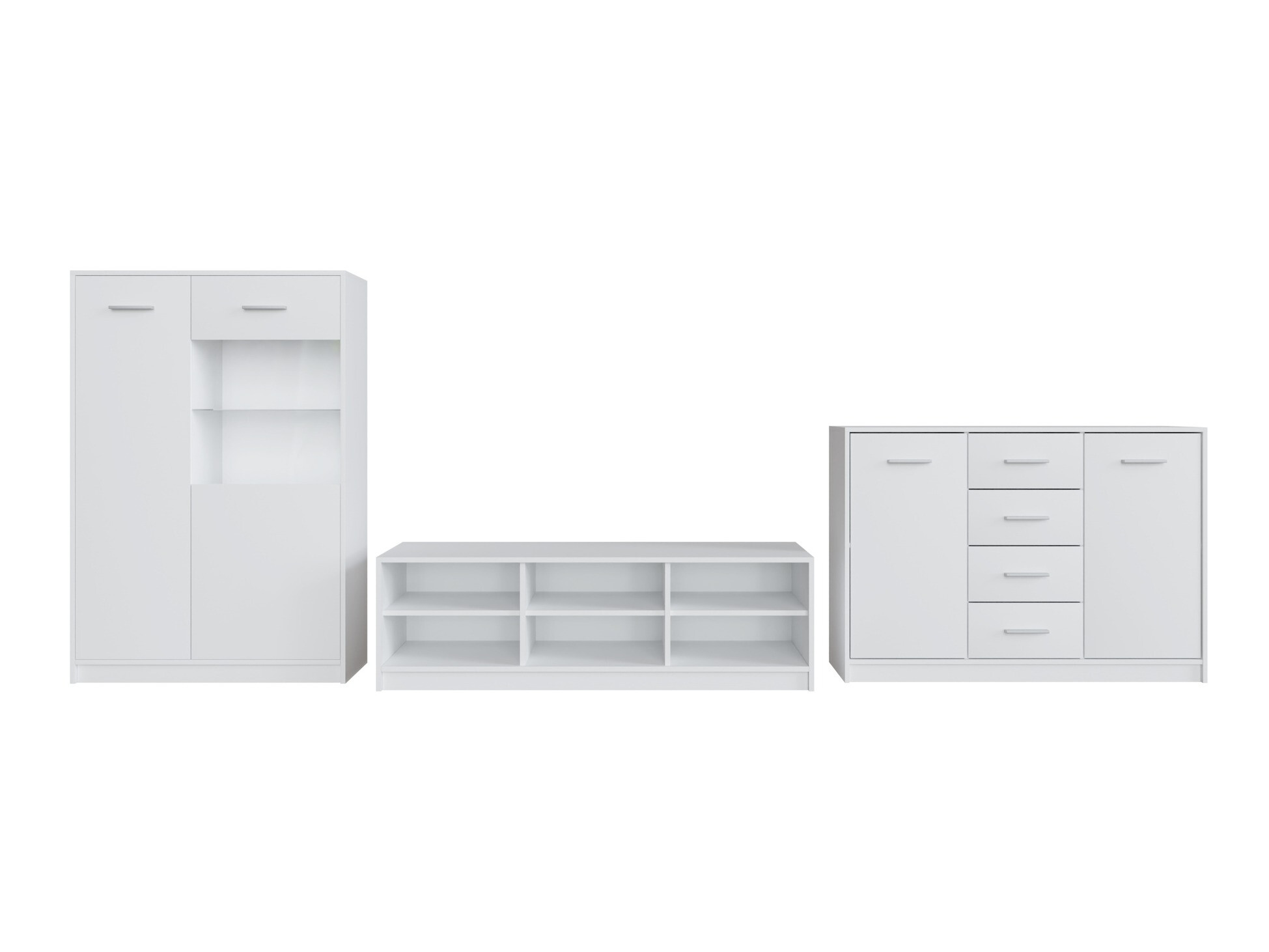 Σετ επίπλων σαλονιού Novsore 165 (Άσπρο)