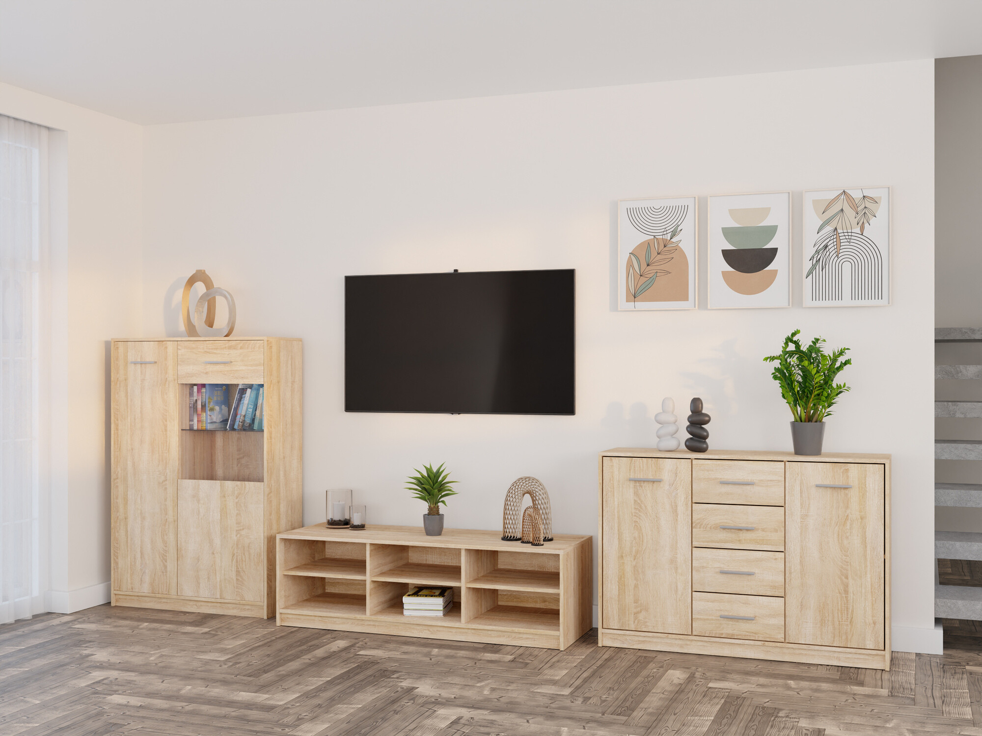 Σετ επίπλων σαλονιού Novsore 165 (Sonoma οξιά)