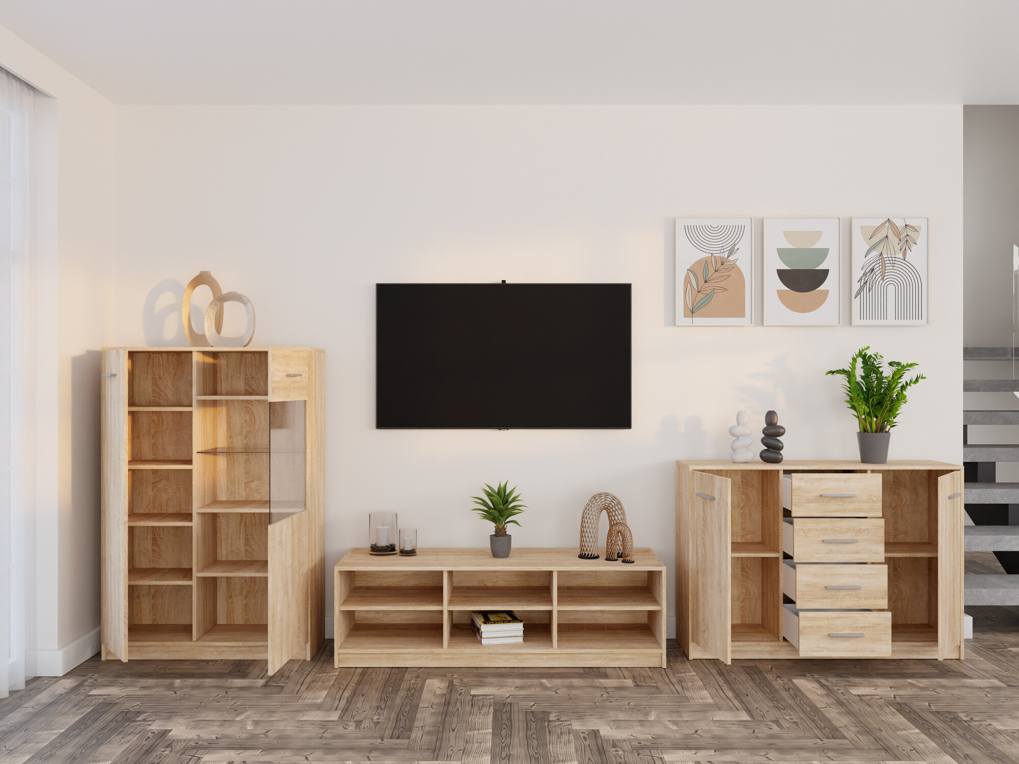 Σετ επίπλων σαλονιού Novsore 165 (Sonoma οξιά)