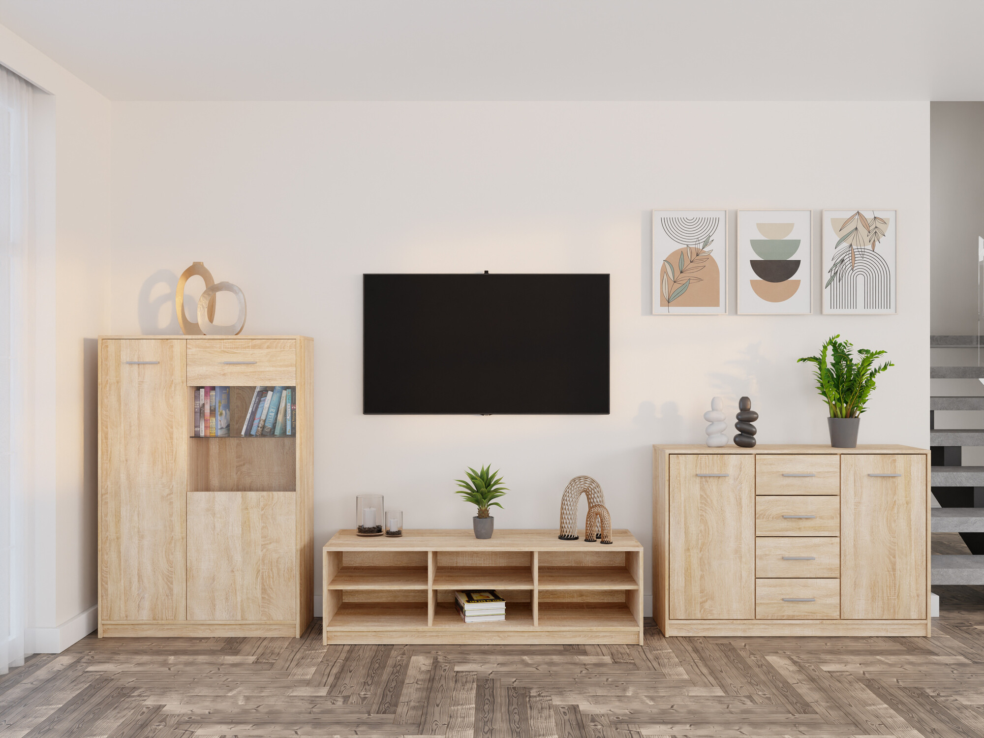 Σετ επίπλων σαλονιού Novsore 165 (Sonoma οξιά)