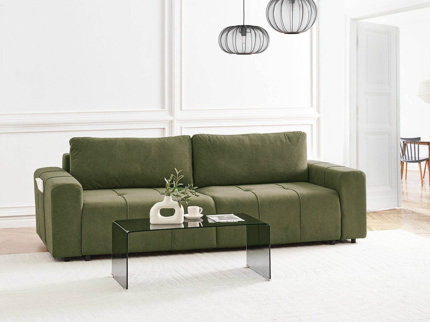Καναπές-κρεβάτι Mirtivi 100 (Πράσινο)