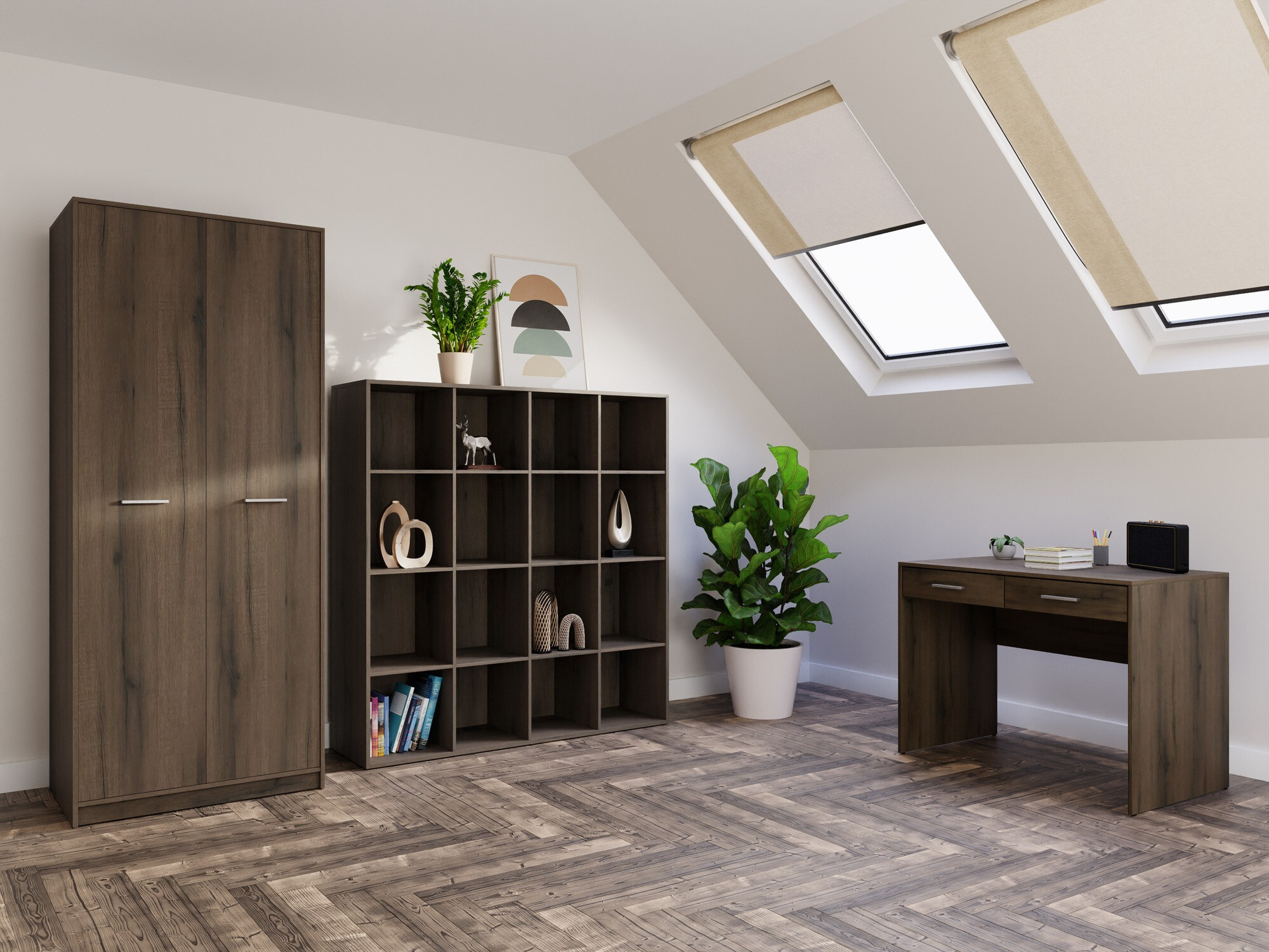 Σετ γραφείου για το σπίτι Novsore 166 (Σκούρα δρυς)