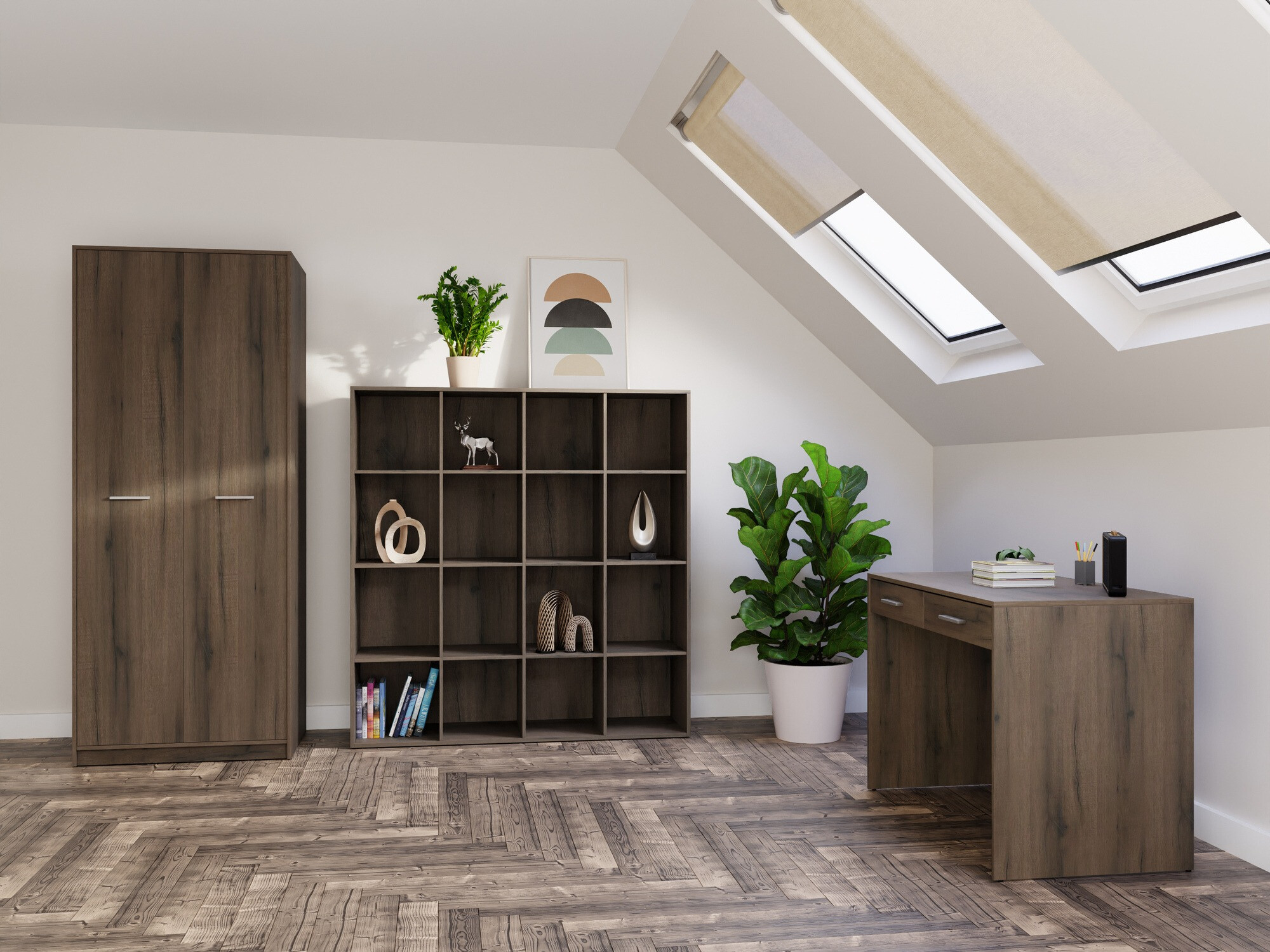 Σετ γραφείου για το σπίτι Novsore 166 (Σκούρα δρυς)