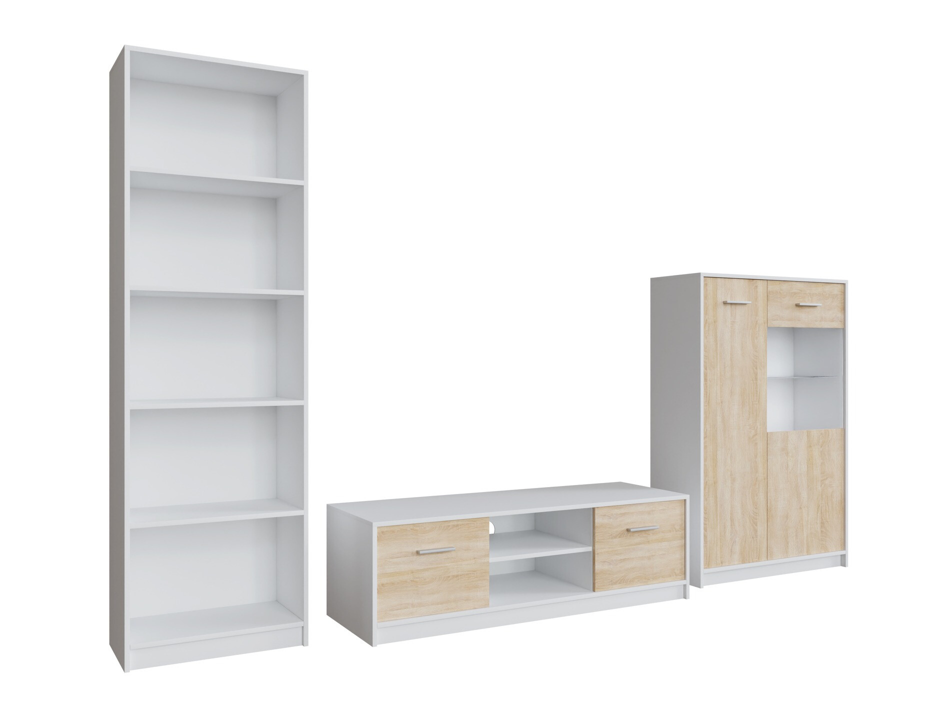 Σετ επίπλων σαλονιού Novsore 164 (Άσπρο + Sonoma οξιά)