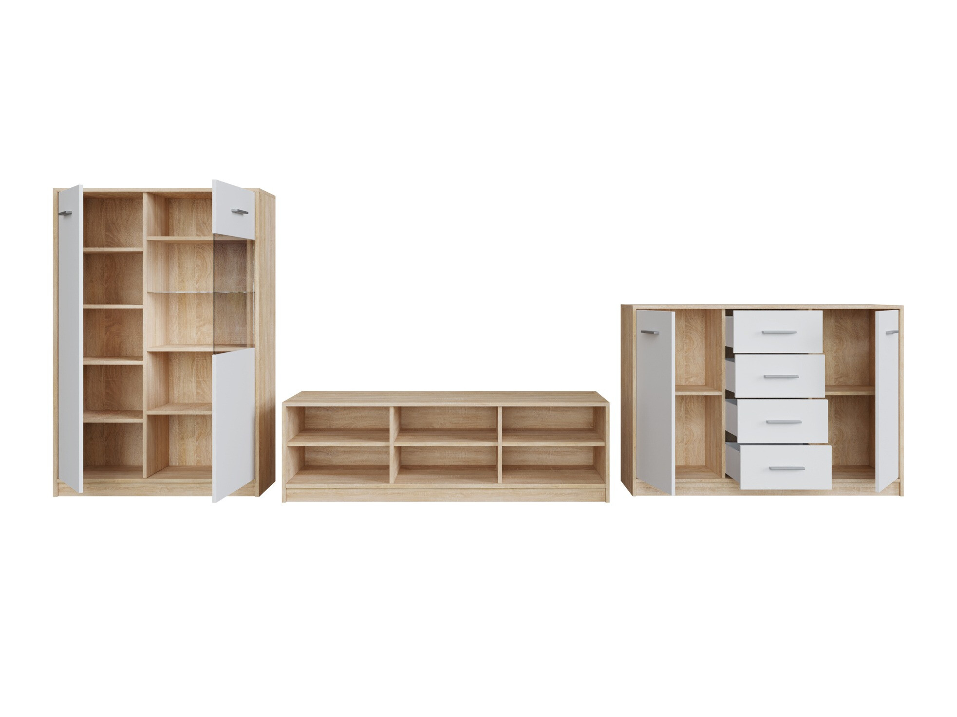 Σετ επίπλων σαλονιού Novsore 165 (Sonoma οξιά + Άσπρο)