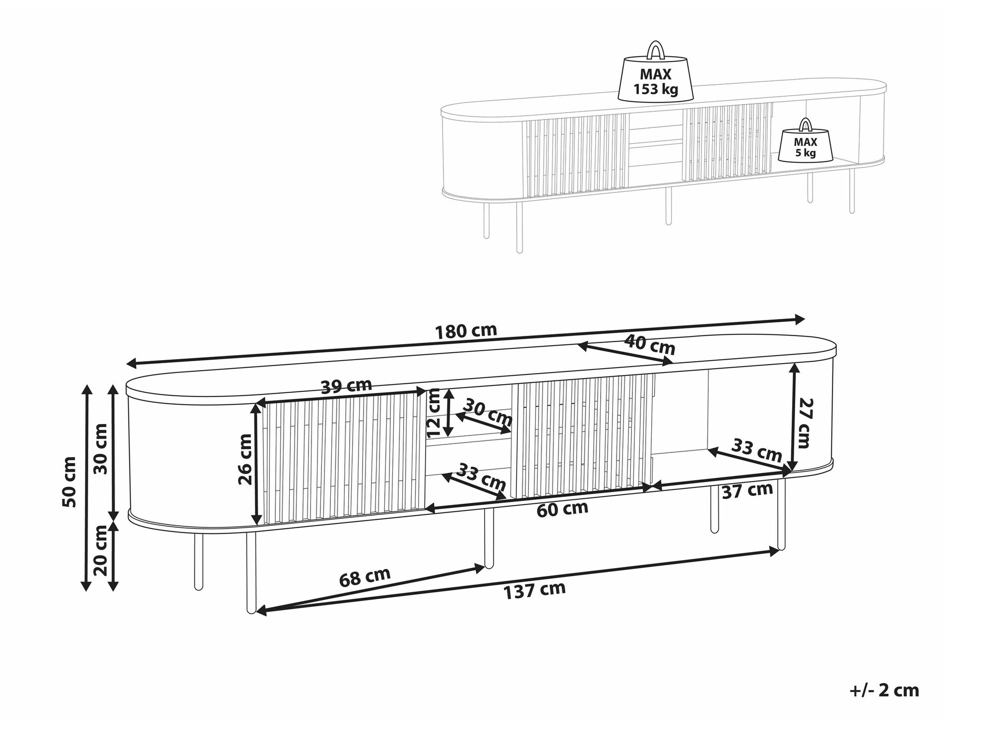 Έπιπλο τηλεόρασης Berwyn 2561