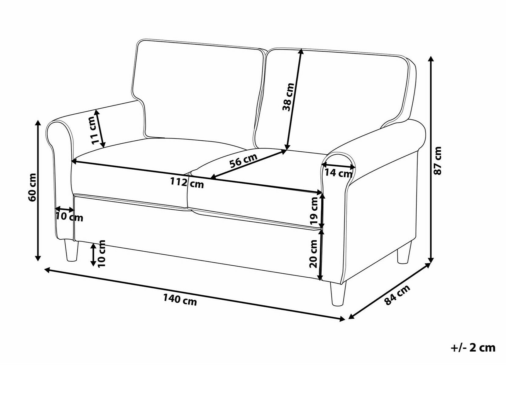 Καναπές Berwyn 673 (Καφέ)