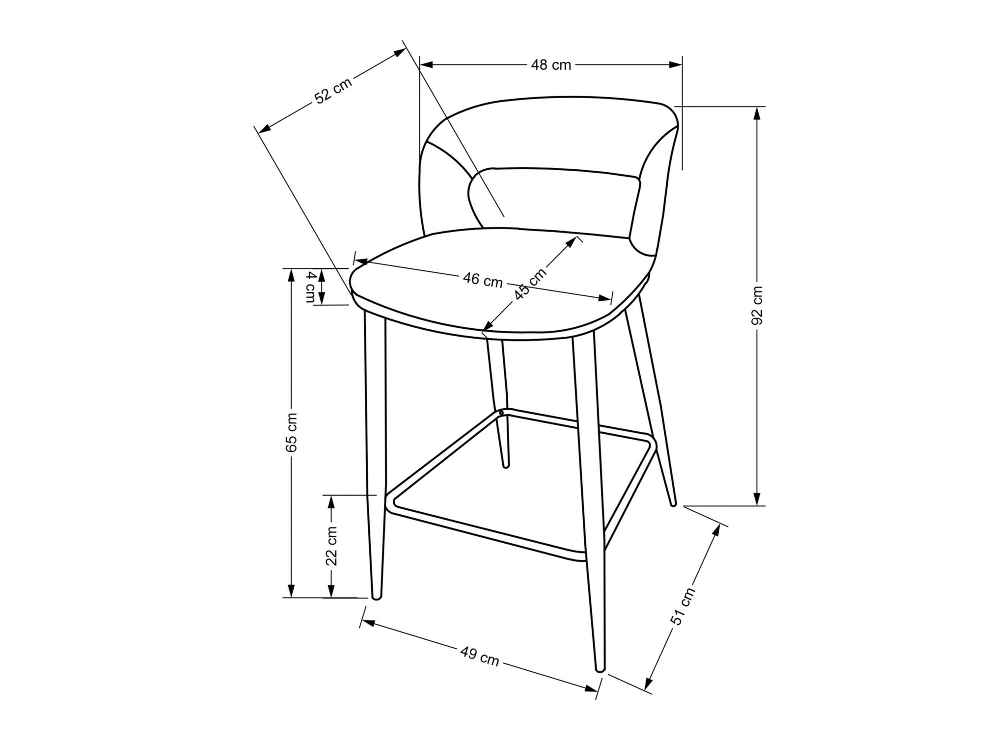 Σκαμπό πάγκου Houston 1932 (Μπεζ)