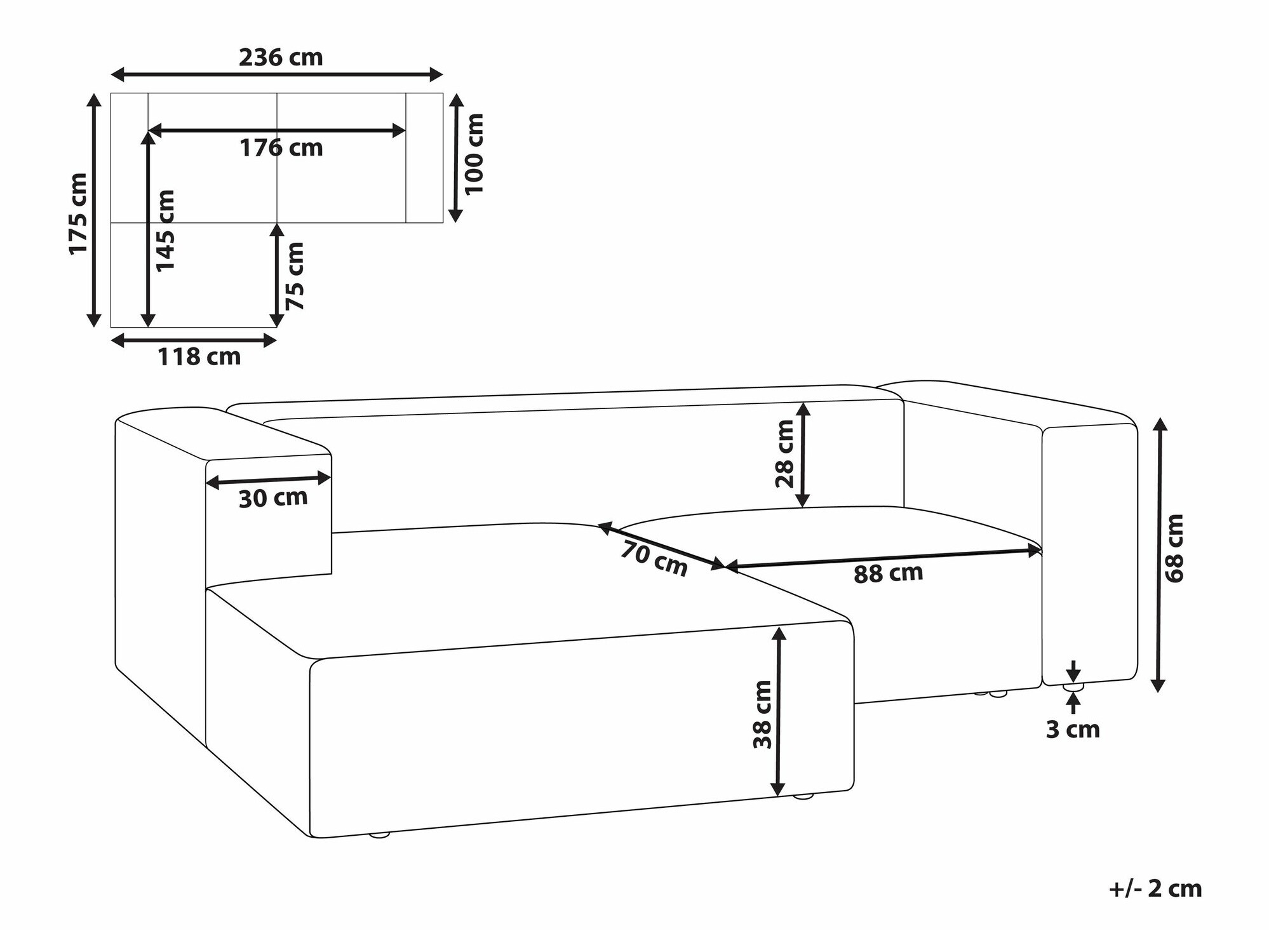 Γωνιακός Καναπές Berwyn 2569 (Μπεζ)