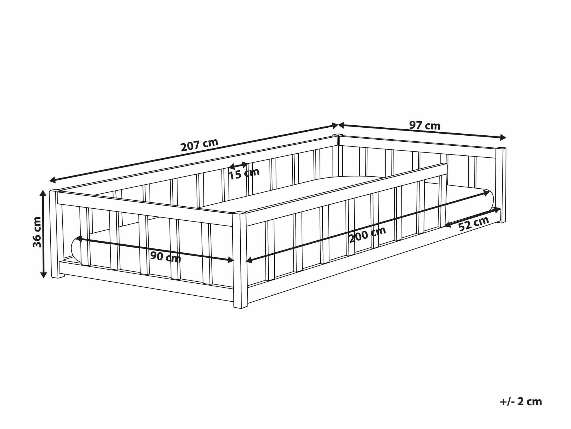 Bed Berwyn 2580 (Light wood)