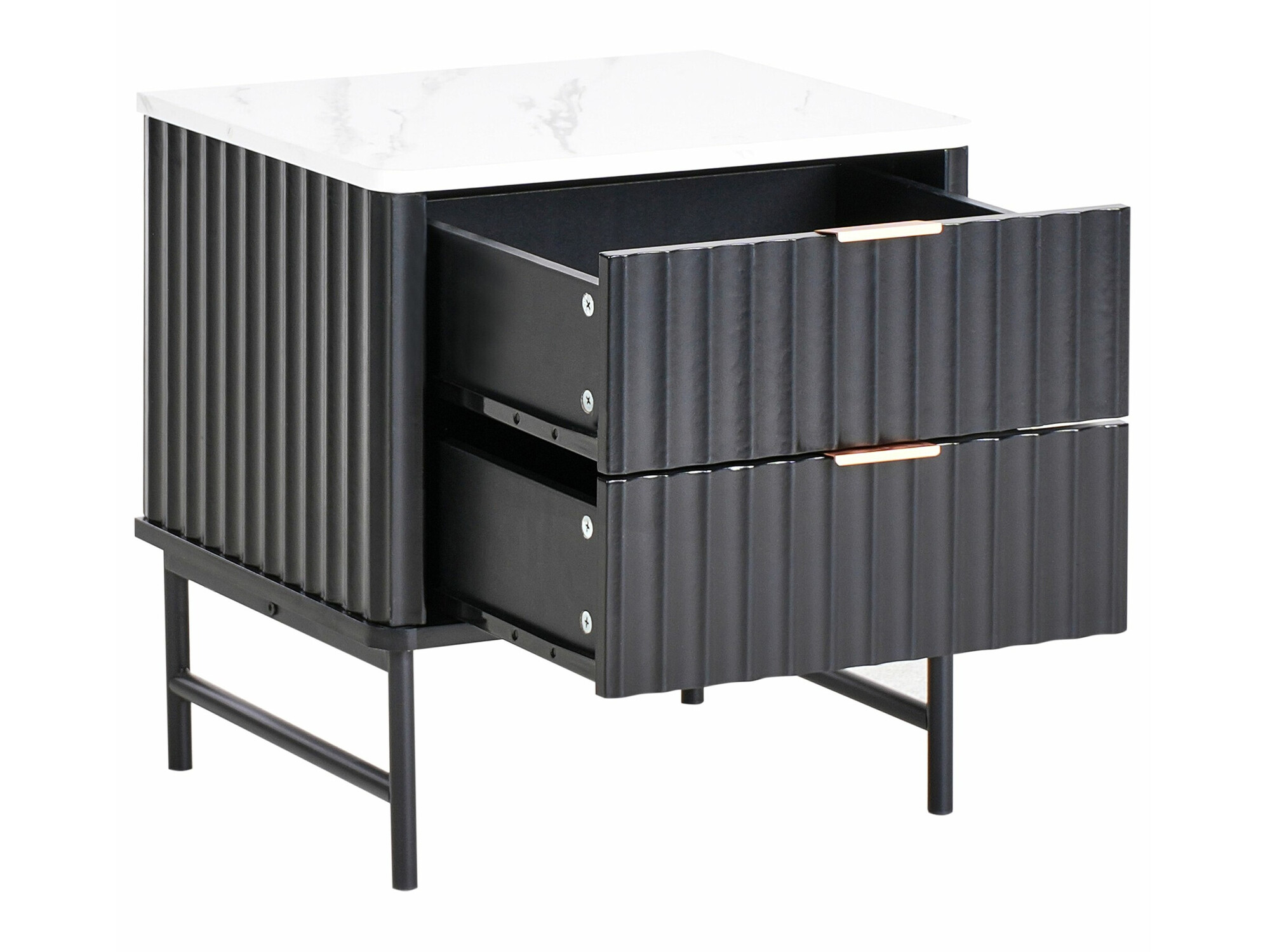 Κομοδίνο Berwyn 2578 (Μαύρο + Λευκό μάρμαρο)