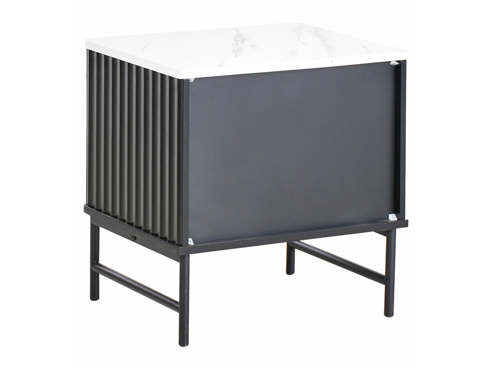 Κομοδίνο Berwyn 2578 (Μαύρο + Λευκό μάρμαρο)