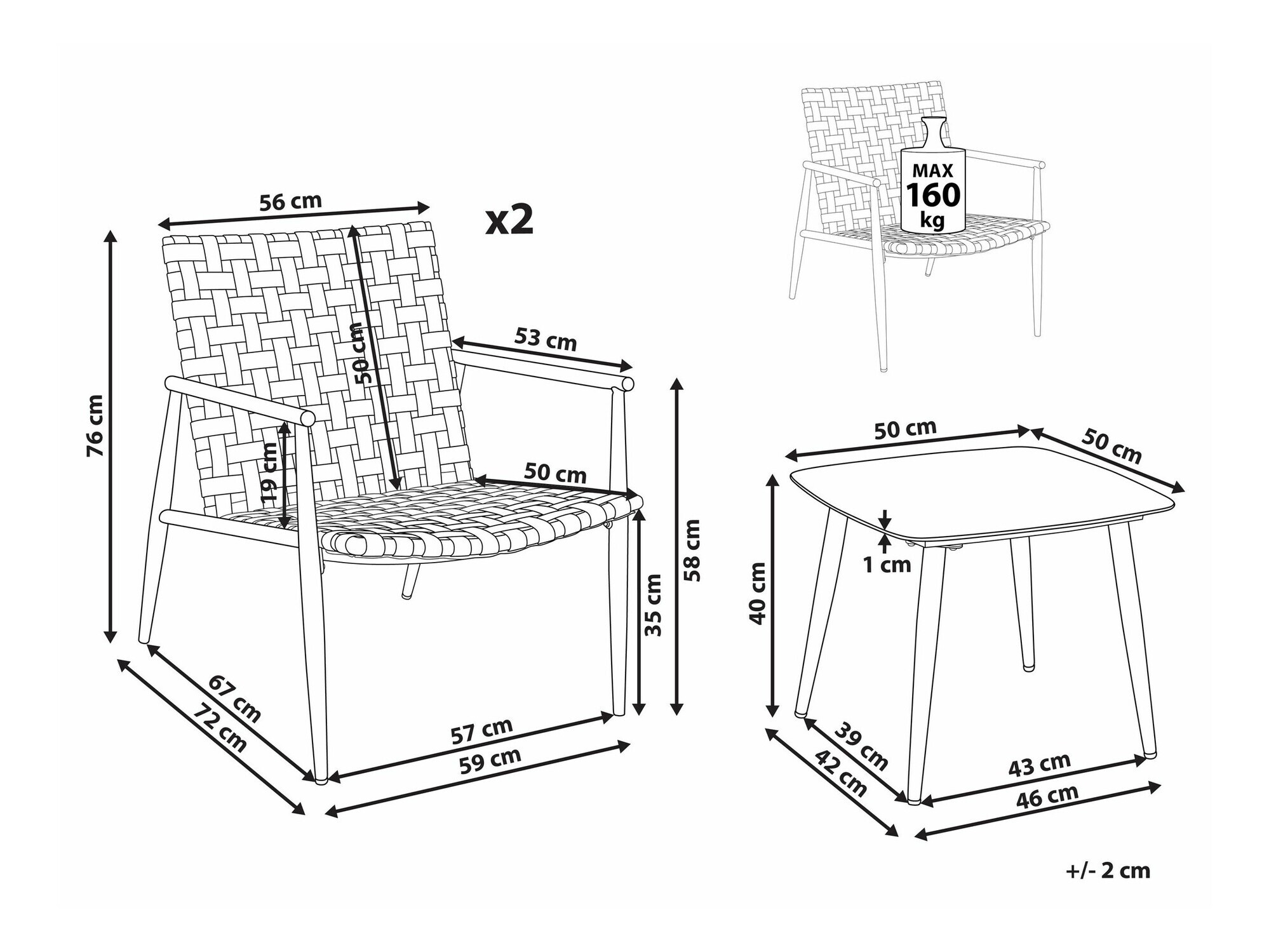 Balcony furniture set Berwyn 2589