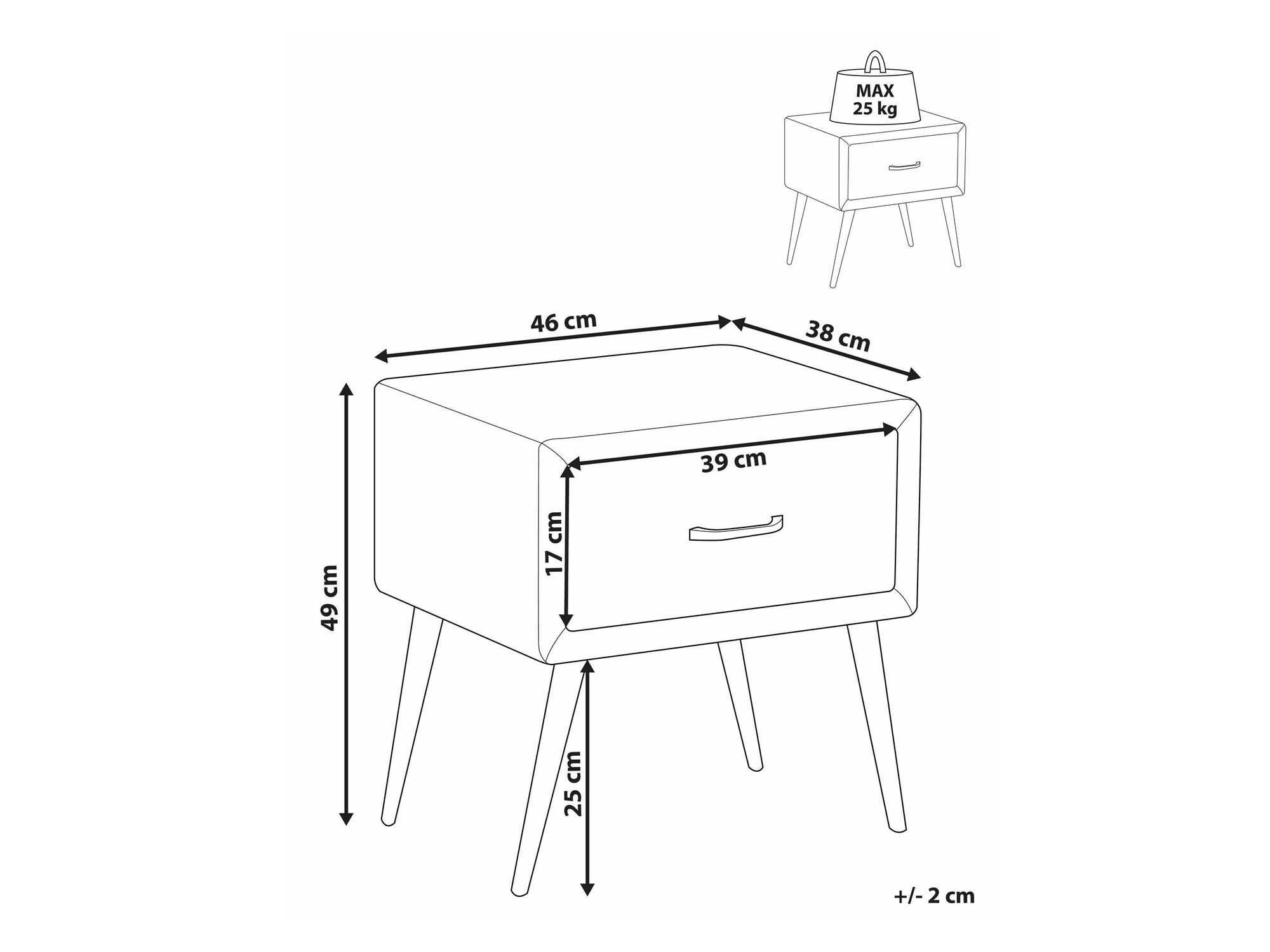 Κομοδίνο Berwyn 2590 (Ανοιχτό γκρι)