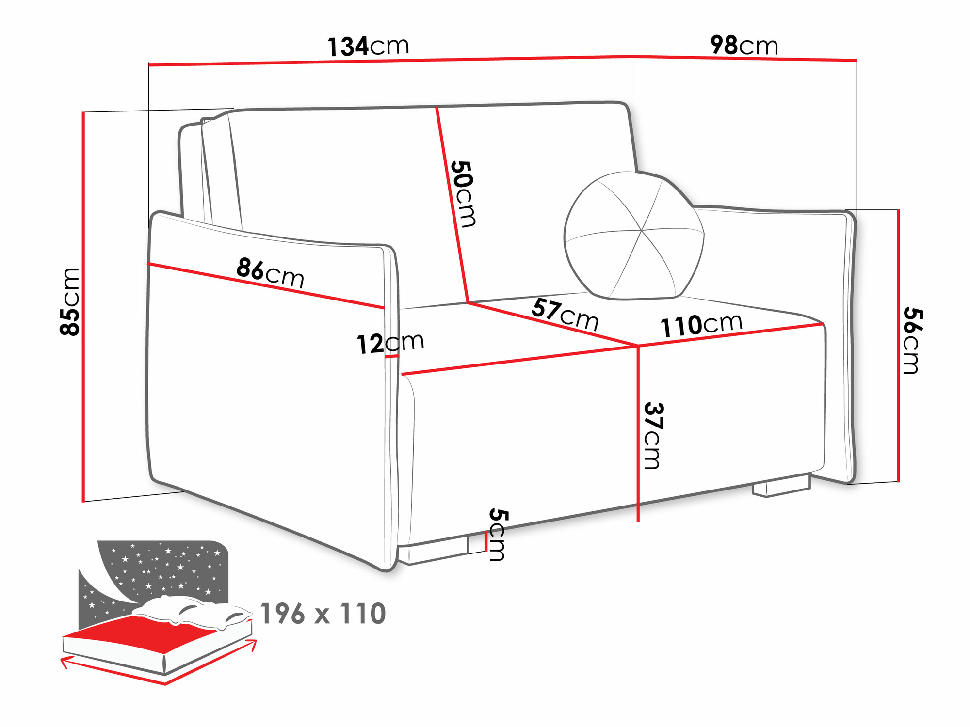 Καναπές-κρεβάτι Velven II (Soul 8)