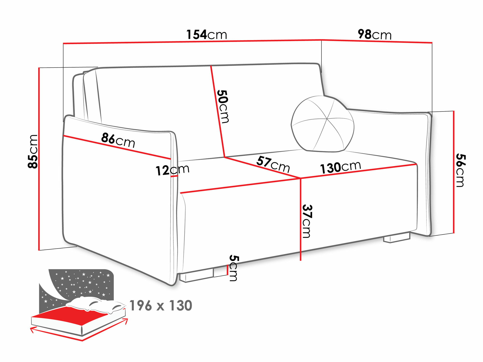 Καναπές-κρεβάτι Velven III (Soul 1)