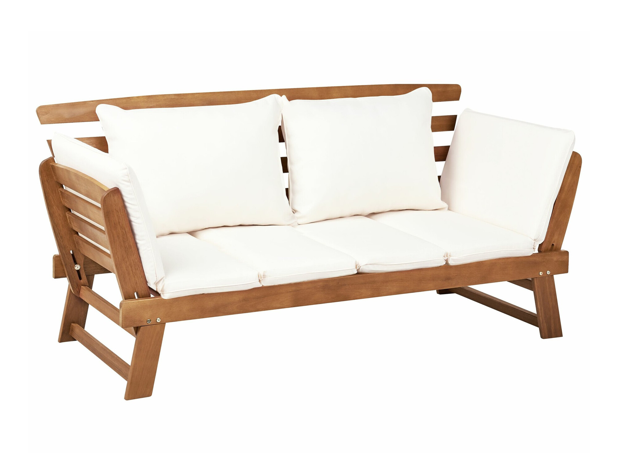 Καναπές εξωτερικού χώρου Berwyn 1979 (Άσπρο + Ανοιχτό χρώμα ξύλου)