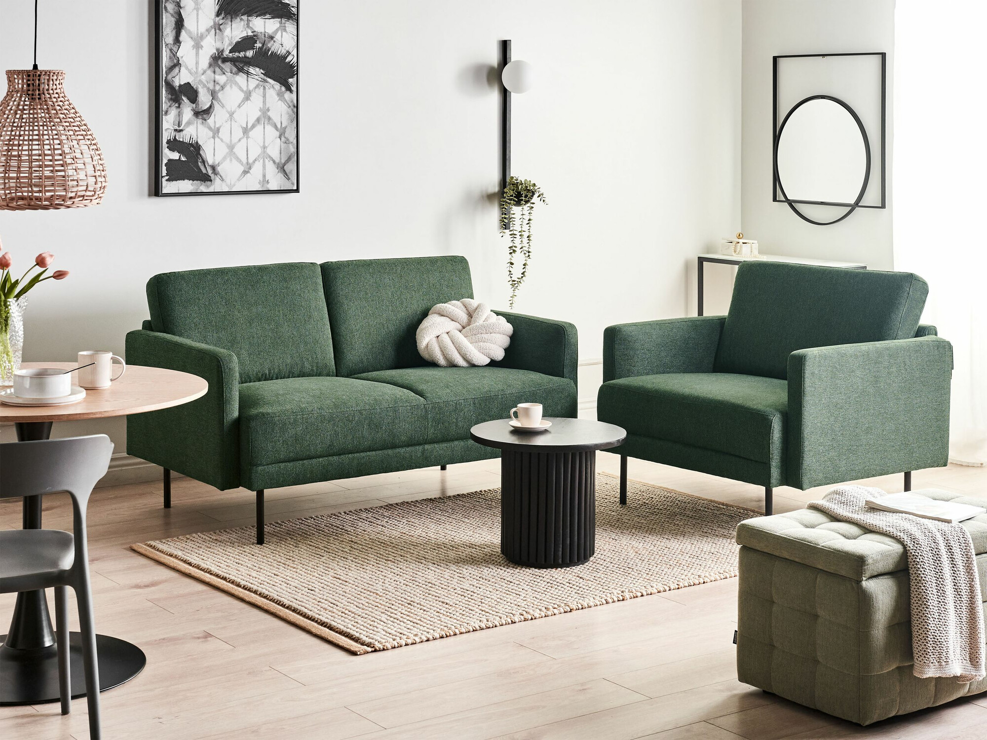 Καναπές Salmono 103 (Σκούρο πράσινο)