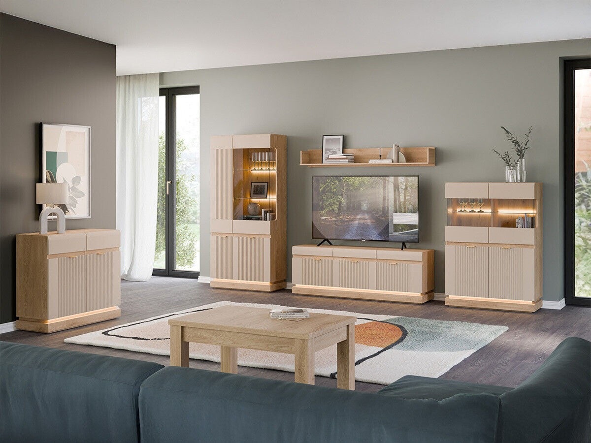 Chest of drawers Teselbu 102 (Cashmere + Oak)