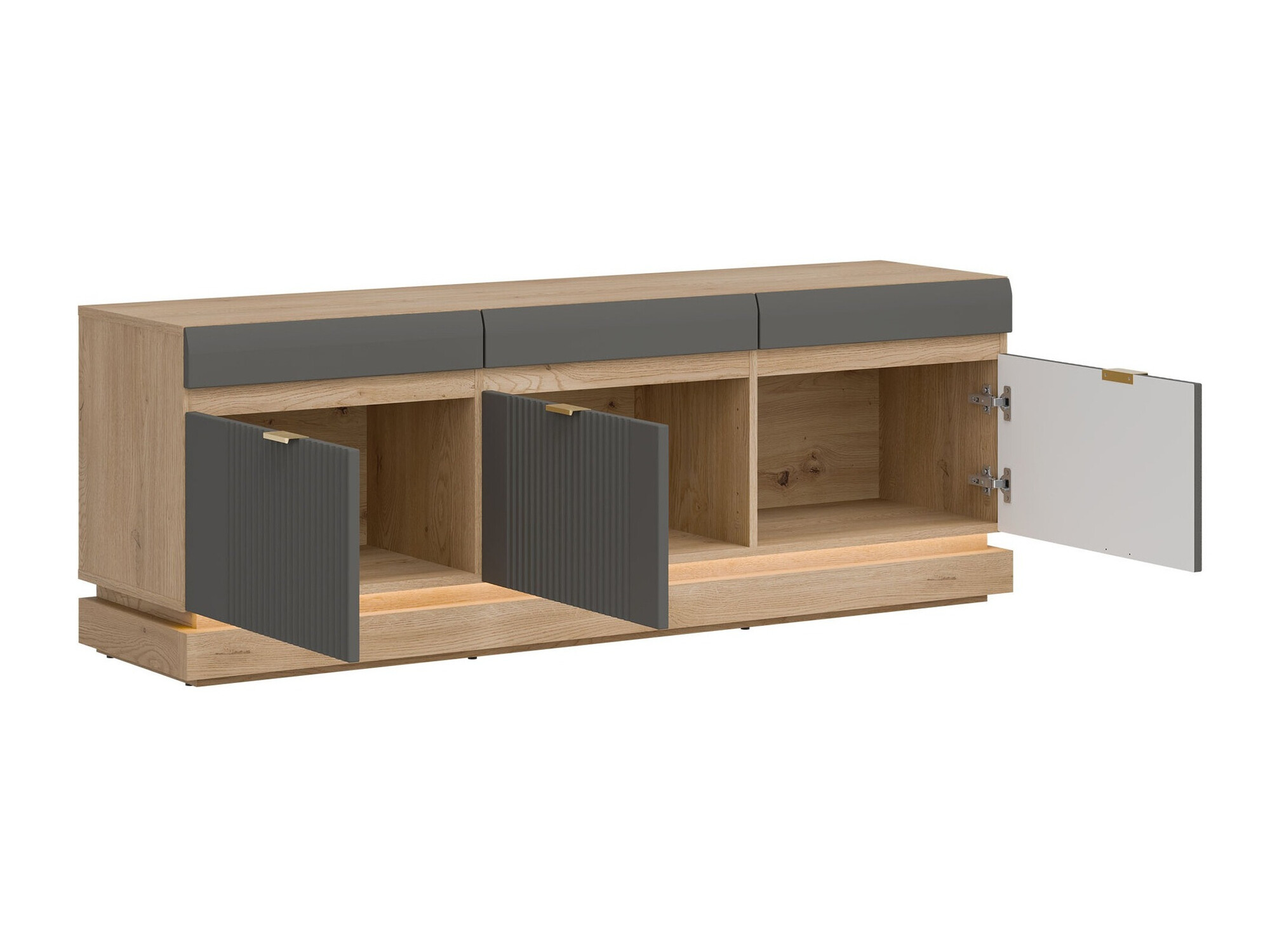 Έπιπλο τηλεόρασης Teselbu 100 (Γκρι + Torro δρυς)