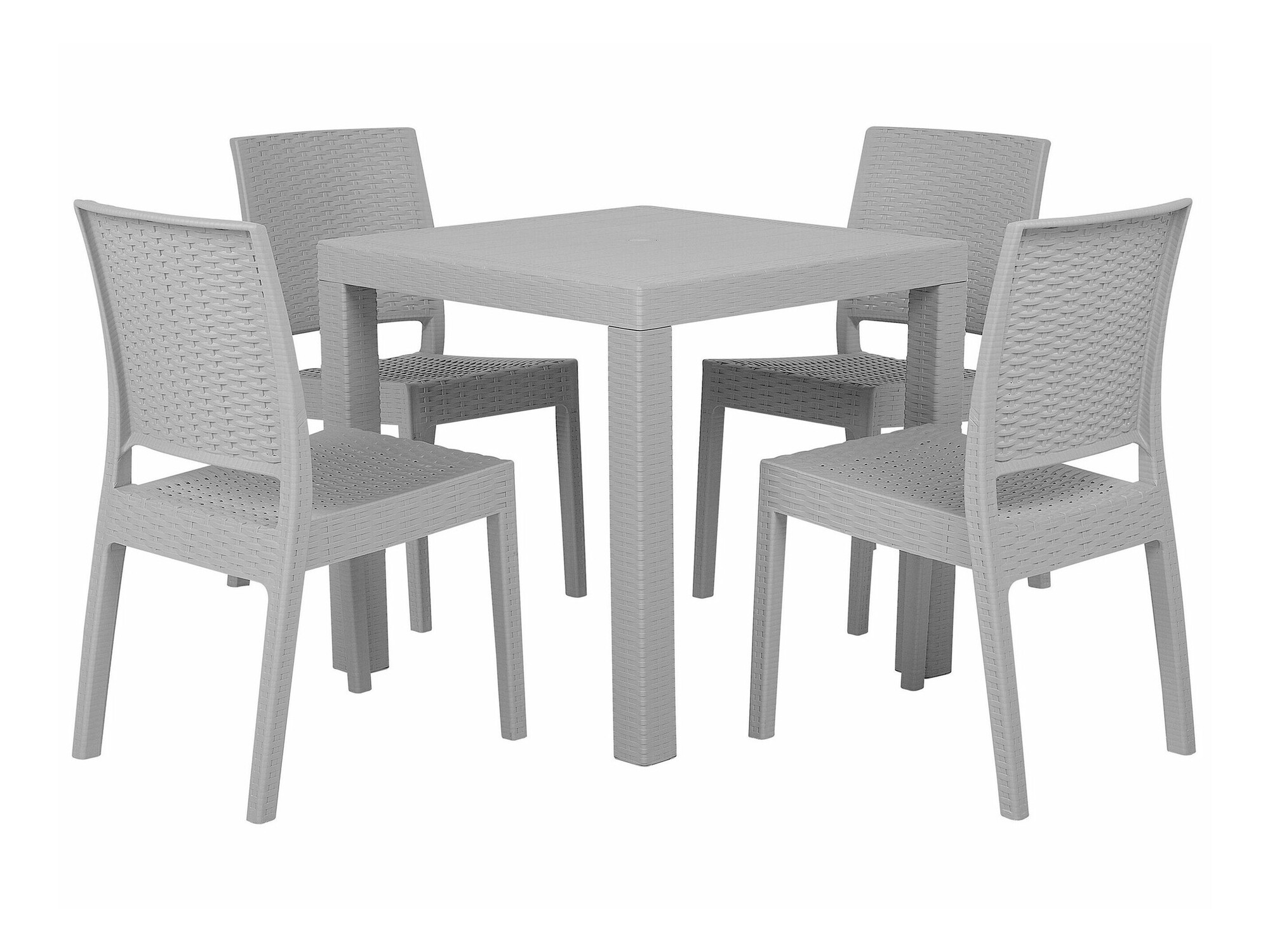 Table and chairs set Berwyn 2606 (Light grey)