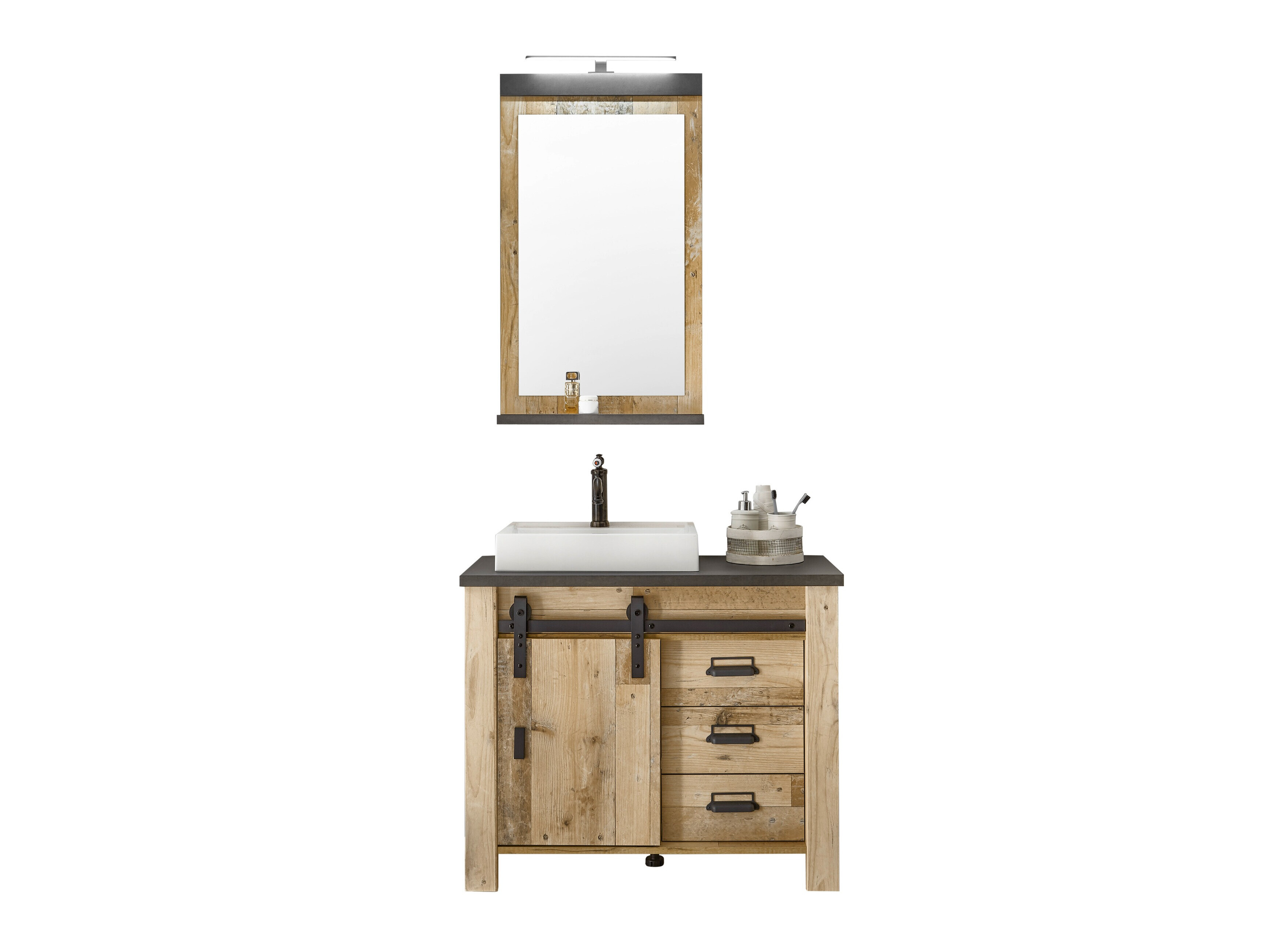 Bathroom set Cirtale 136 (Aged wood + Anthracite)