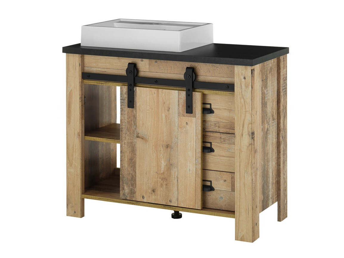 Bathroom set Cirtale 136 (Aged wood + Anthracite)