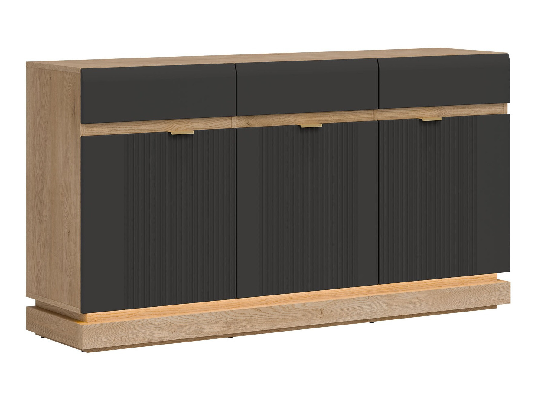 Chest of drawers Teselbu 104 (Anthracite + Oak)