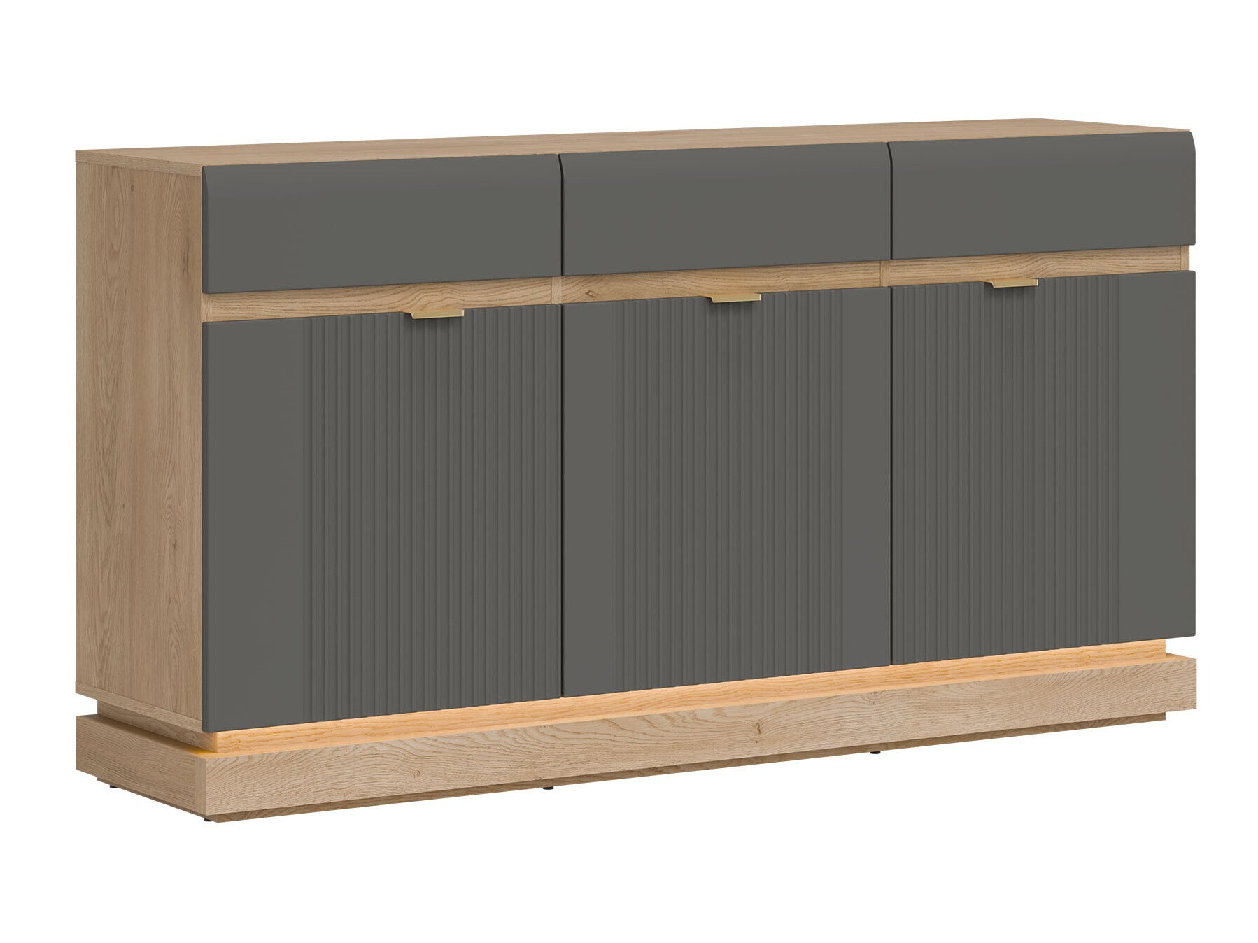 Chest of drawers Teselbu 104 (Grey + Oak)