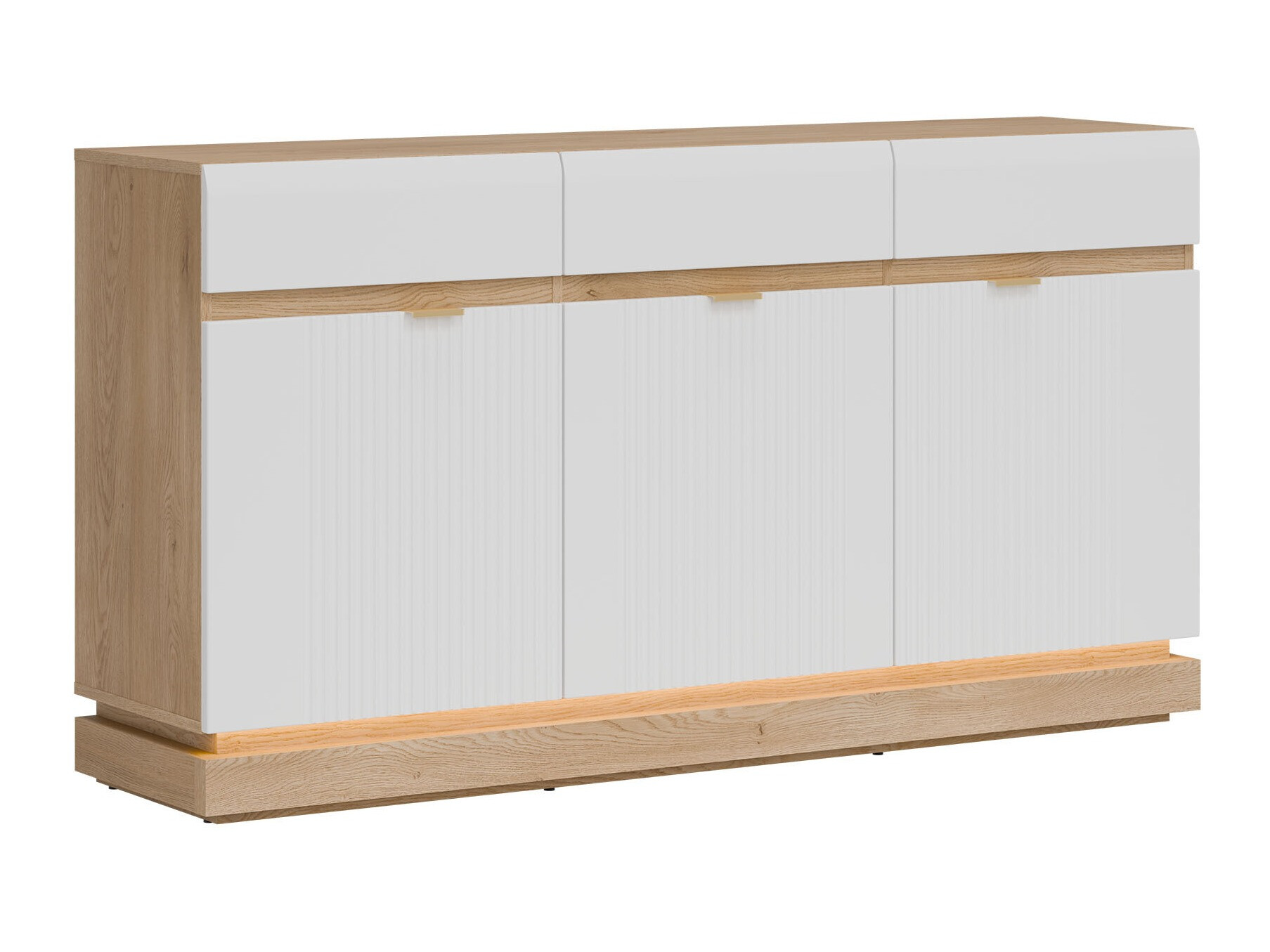 Chest of drawers Teselbu 104 (White + Oak)