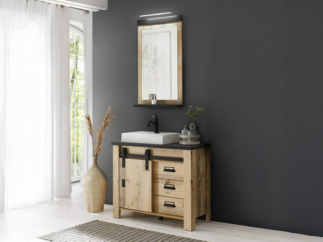 Bathroom set Cirtale 136 (Aged wood + Anthracite)