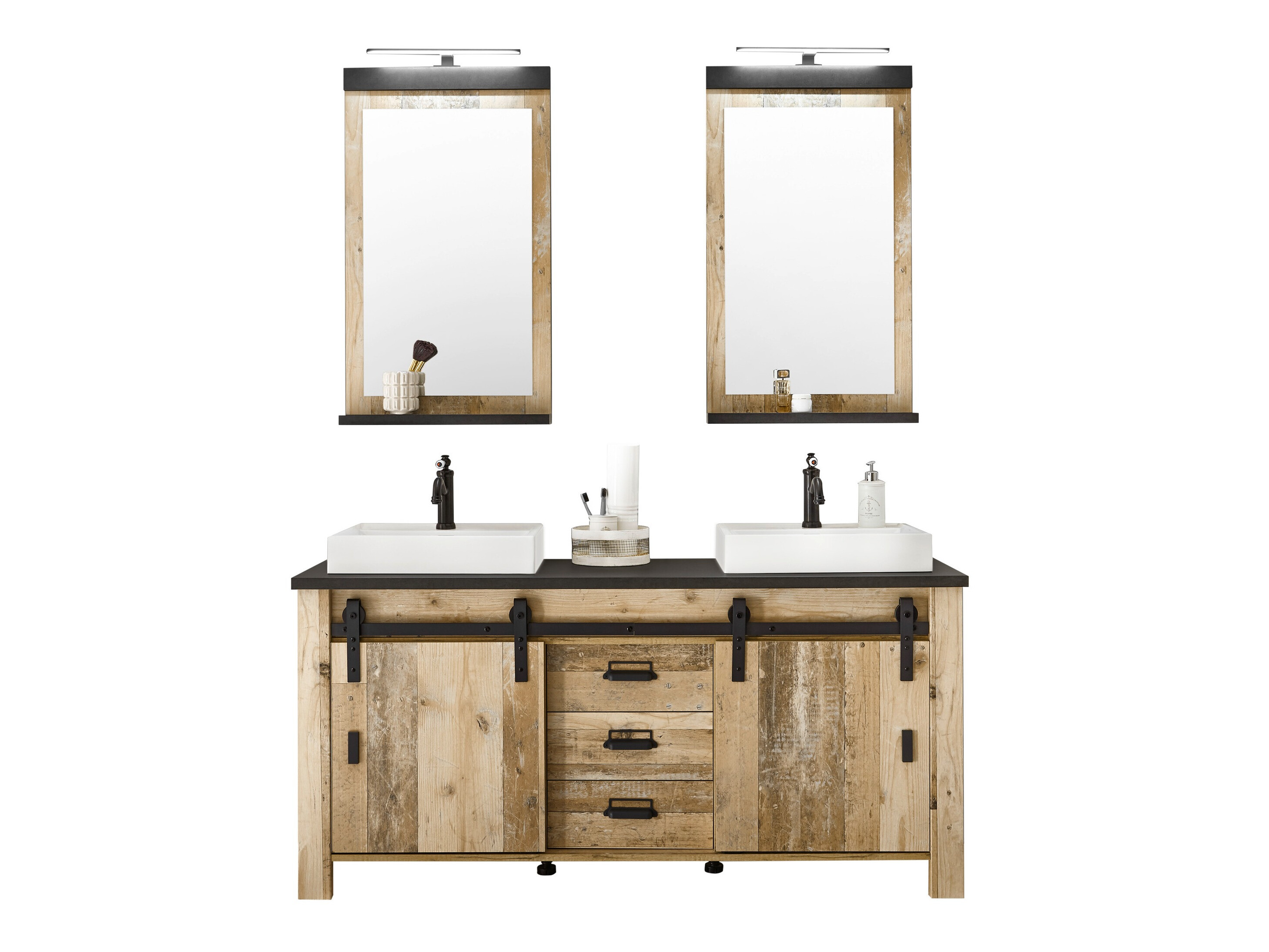 Bathroom set Cirtale 137 (Aged wood + Anthracite)