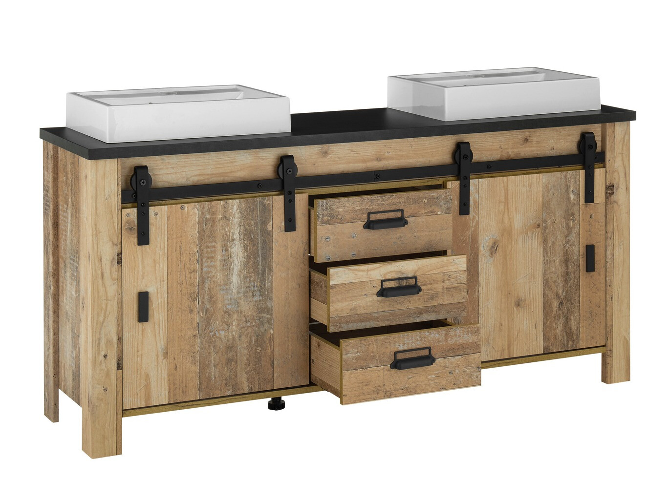 Bathroom set Cirtale 137 (Aged wood + Anthracite)
